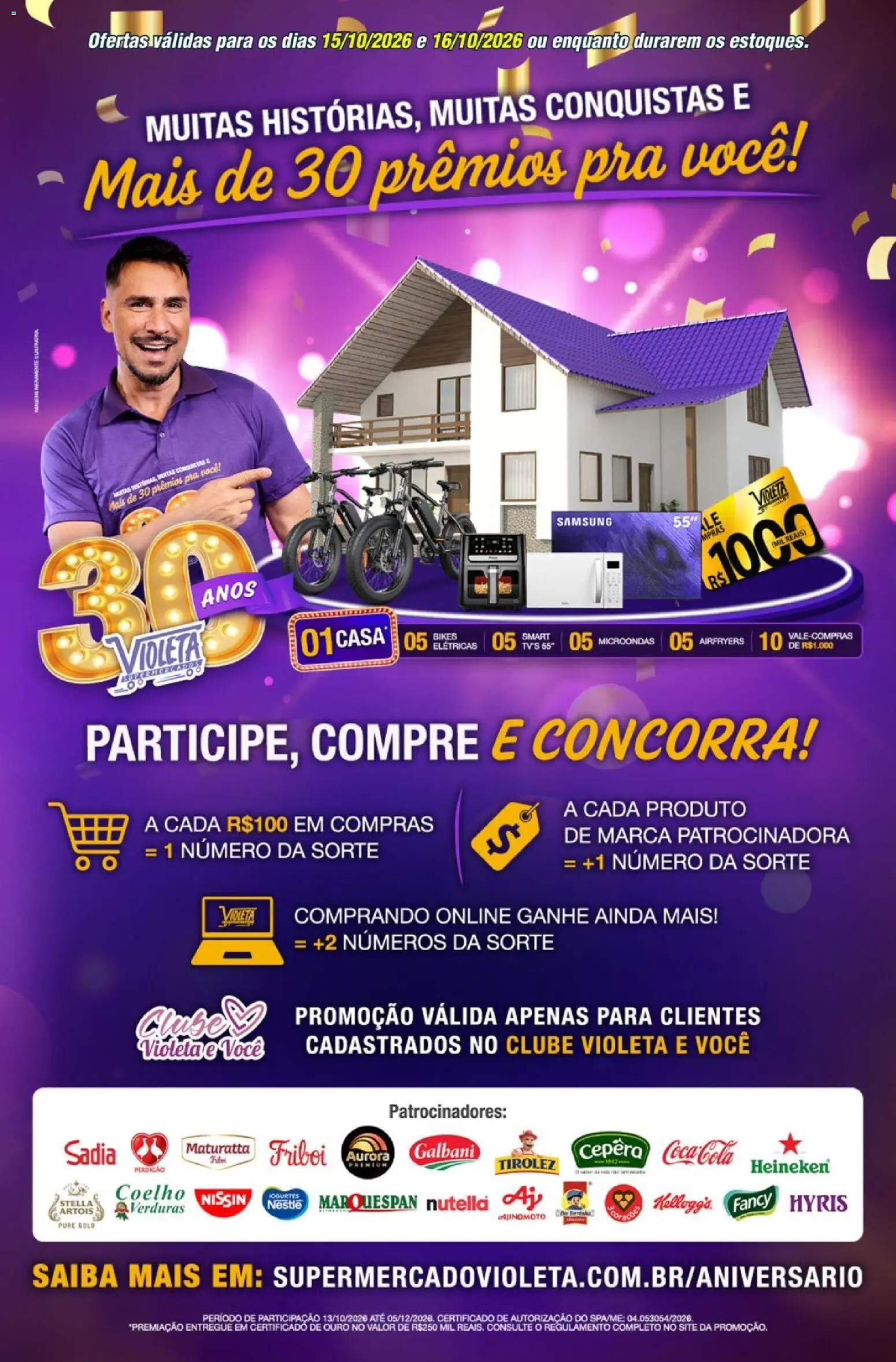 Pré-Visualização do folheto "Violeta Supermercados - Ofertas da semana" da loja Violeta Supermercados válido a partir de 15/10/2026