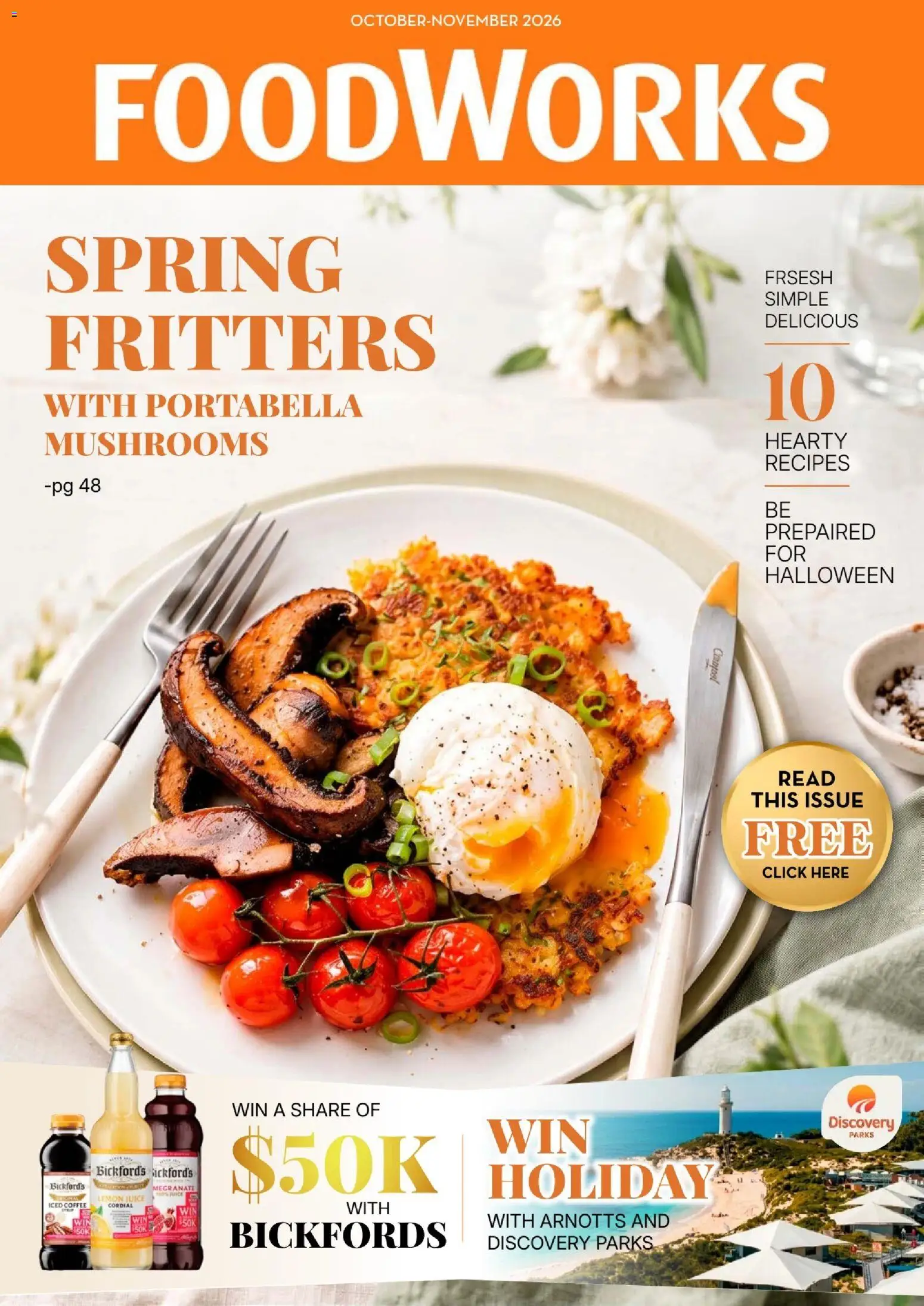 Preview of catalogue Foodworks Magazine from shop Foodworks valid 01/10/2026 - Coffee, Juice, Mushrooms, Lemon, Iced coffee, Lemon juice