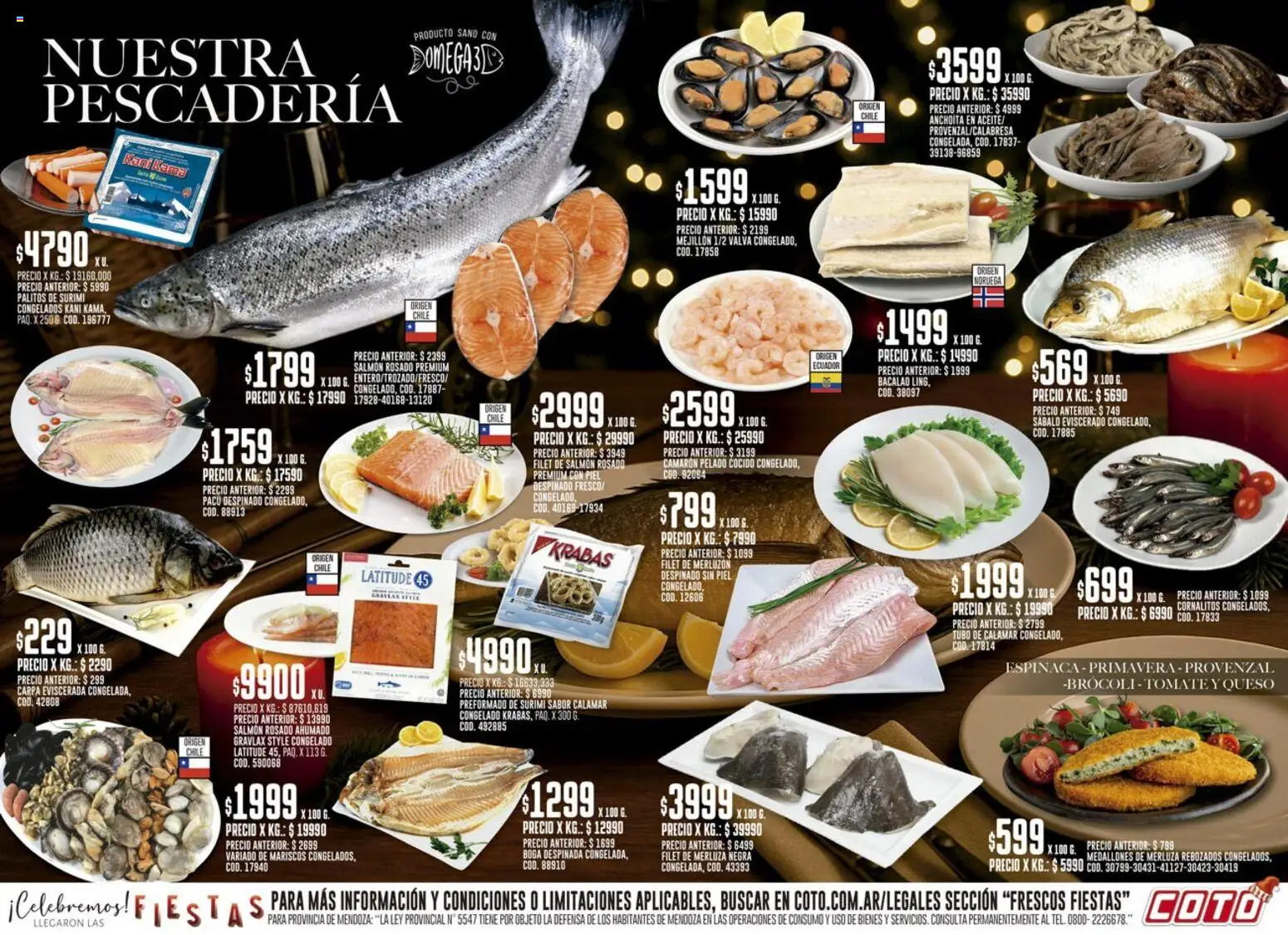 Vista previa del folleto de la tienda Coto válido desde el 15/12/2025 - Queso, Tomate, Mariscos, Brocoli, Carpa, Espinaca, Provenzal, Salmón
