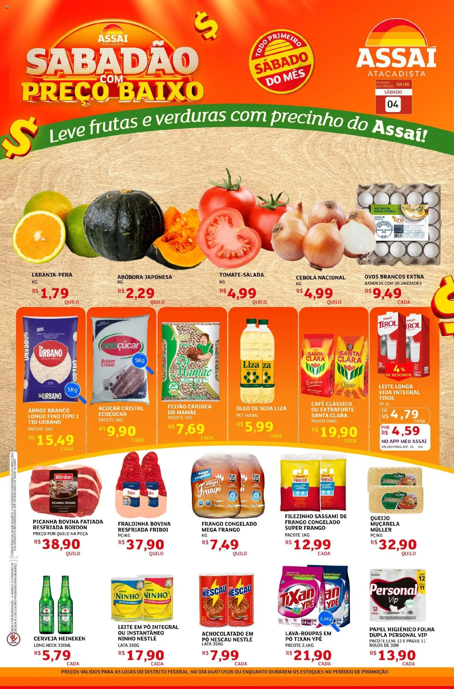 Pré-Visualização do folheto "Assaí Atacadista ofertas - DF" da loja Assaí Atacadista válido a partir de 04/07/2026