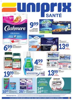 Un aperçu du dépliant Uniprix - Uniprix Sante du magasin Uniprix est valide à partir 8 oct. 2026