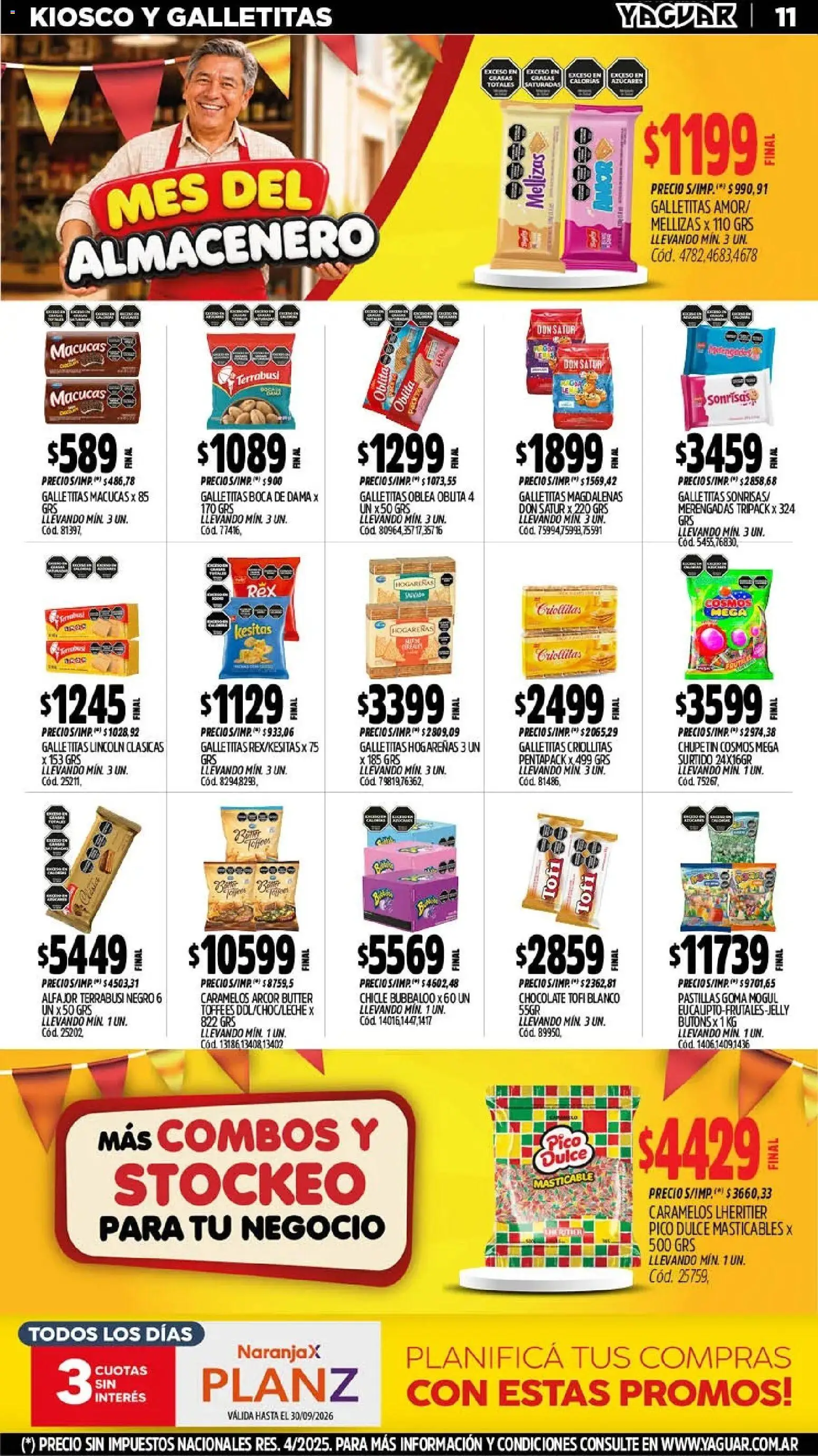 Vista previa del folleto de la tienda Yaguar válido desde el 28/09/2026 - Chocolate, Alfajor, Galletitas, Pico, Dulce, Chicle