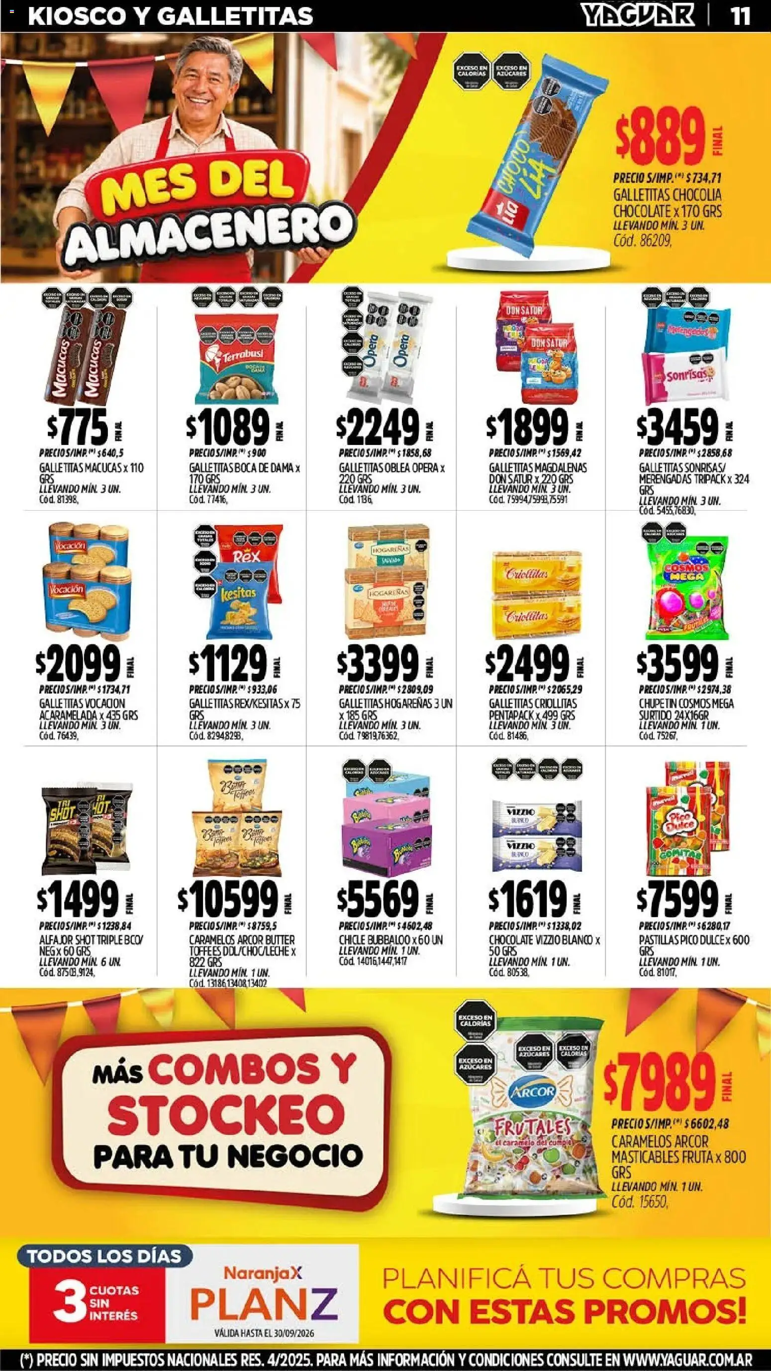 Vista previa del folleto de la tienda Yaguar válido desde el 28/09/2026 - Chocolate, Alfajor, Fruta, Galletitas, Pico, Dulce, Chicle