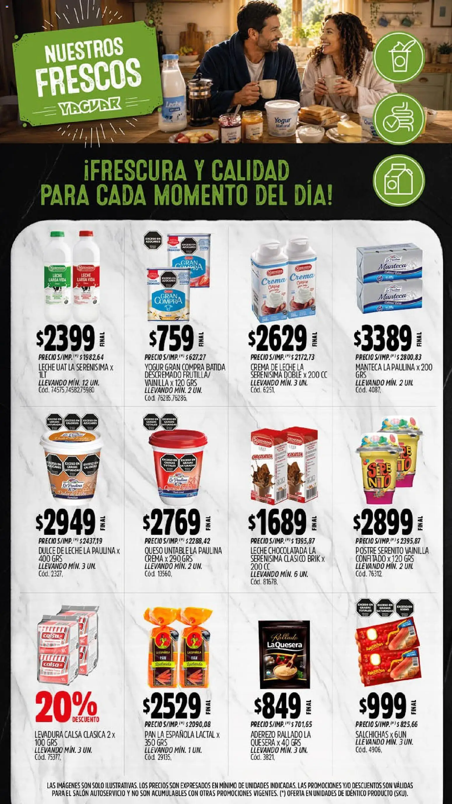 Vista previa del folleto de la tienda Yaguar válido desde el 14/09/2026 - Chocolatada, Vainilla, Manteca, Crema, Levadura, Postre, Dulce, Salchichas