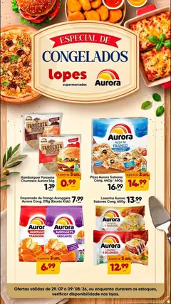 Pré-Visualização do folheto "Lopes Supermercados ofertas Aurora" da loja Lopes Supermercados válido a partir de 29/07/2026
