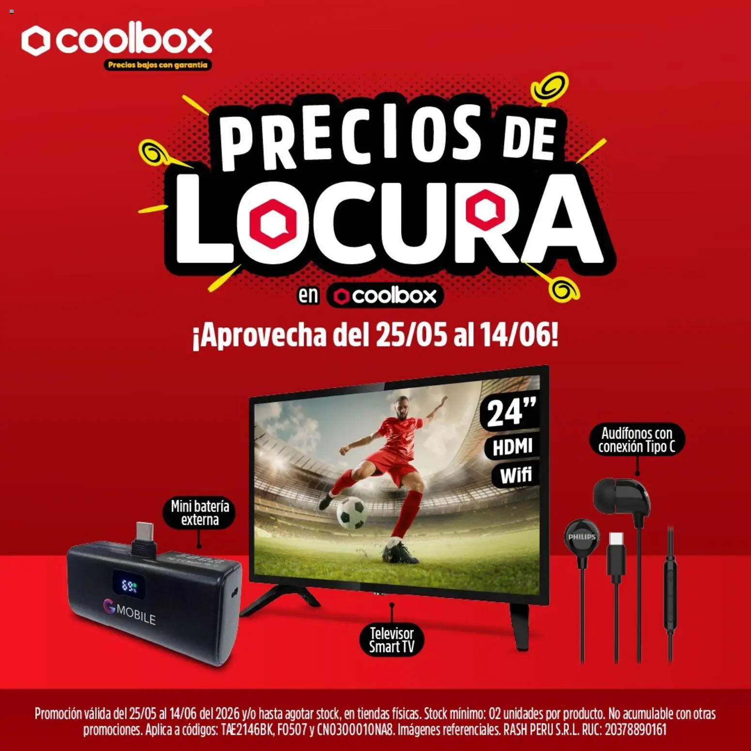Vista previa de Coolbox catálogo de la tienda Coolbox válido desde 25/05/2026 - Audífonos, Televisor, Batería