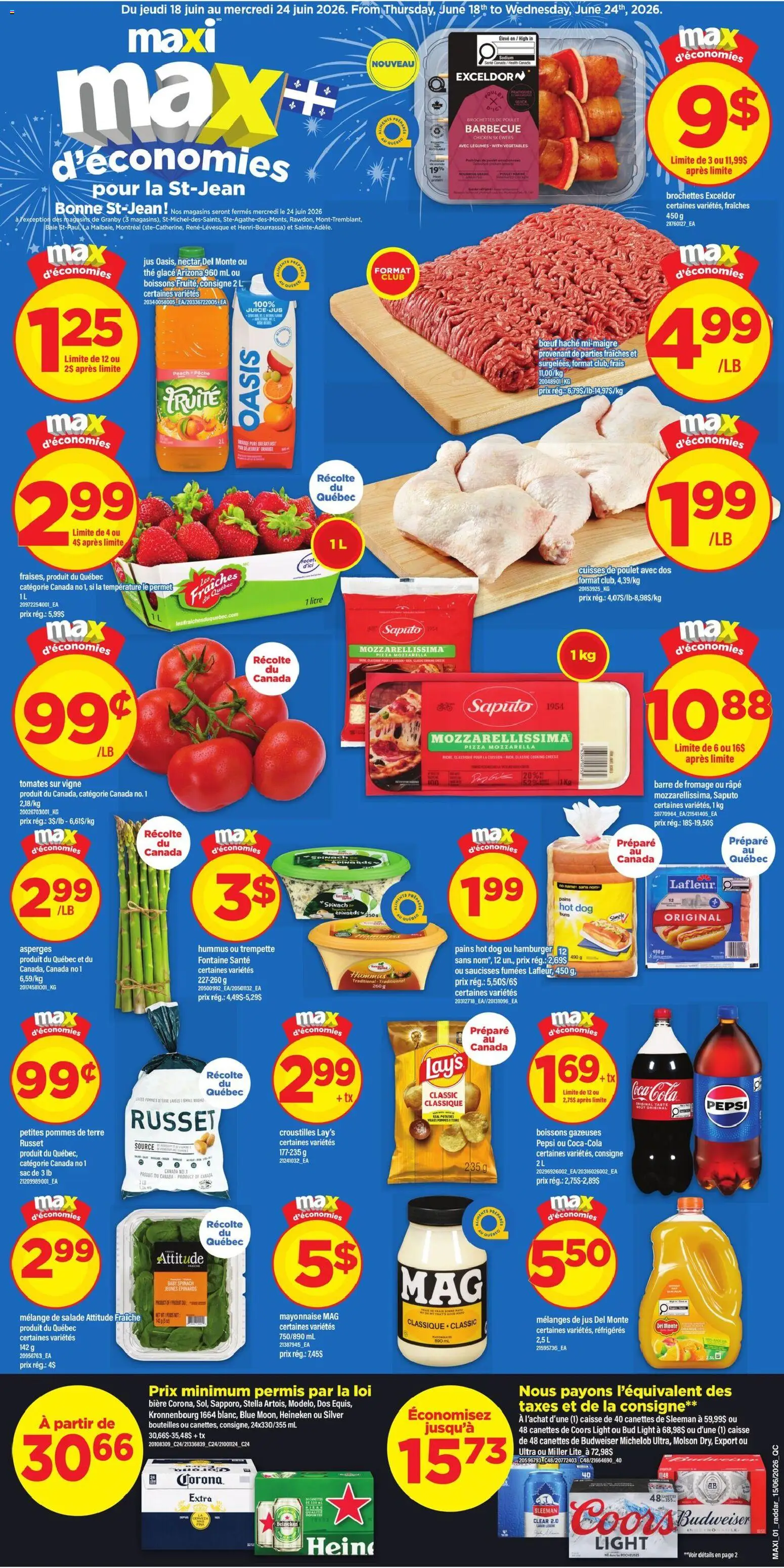 Preview of leaflet Maxi weekly flyer / circulaire from shop Maxi is valid from Jun 18, 2026