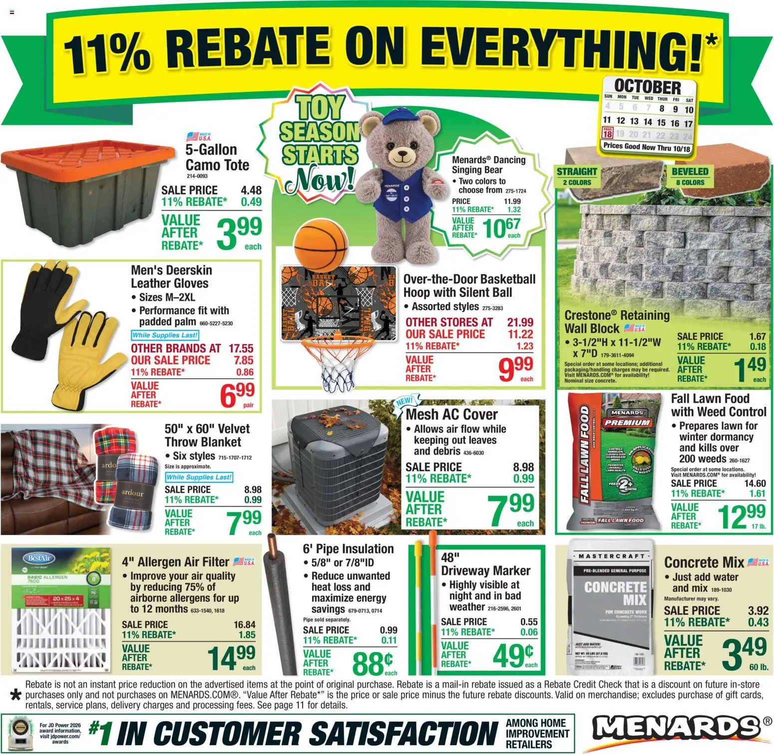 Ad Preview of Menards Menards Weekly Ad from 10/08/2026