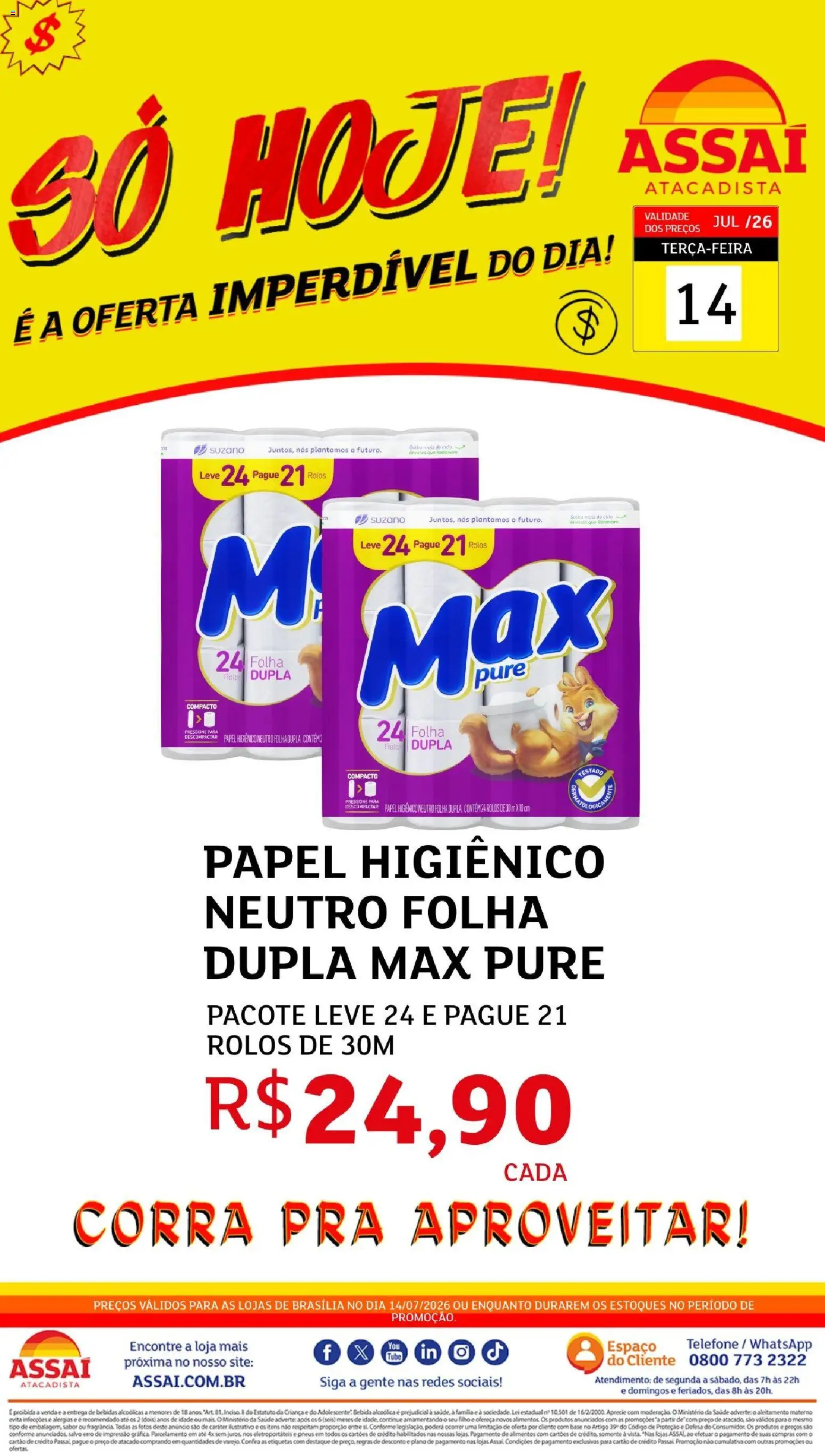 Pré-Visualização do folheto "Assaí Atacadista ofertas - DF" da loja Assaí Atacadista válido a partir de 14/07/2026