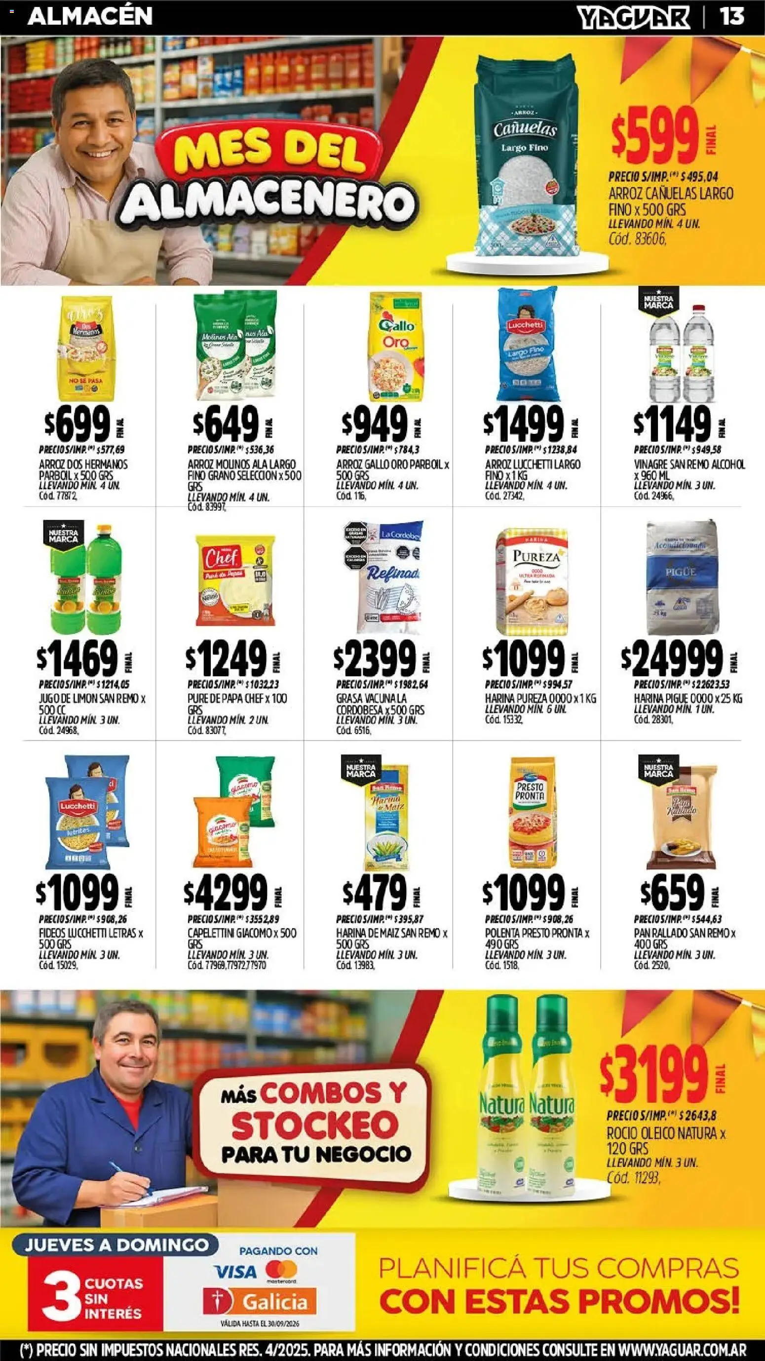Vista previa del folleto de la tienda Yaguar válido desde el 28/09/2026 - Papa, Pan, Arroz, Polenta, Harina, Limón, Maiz, Pan rallado