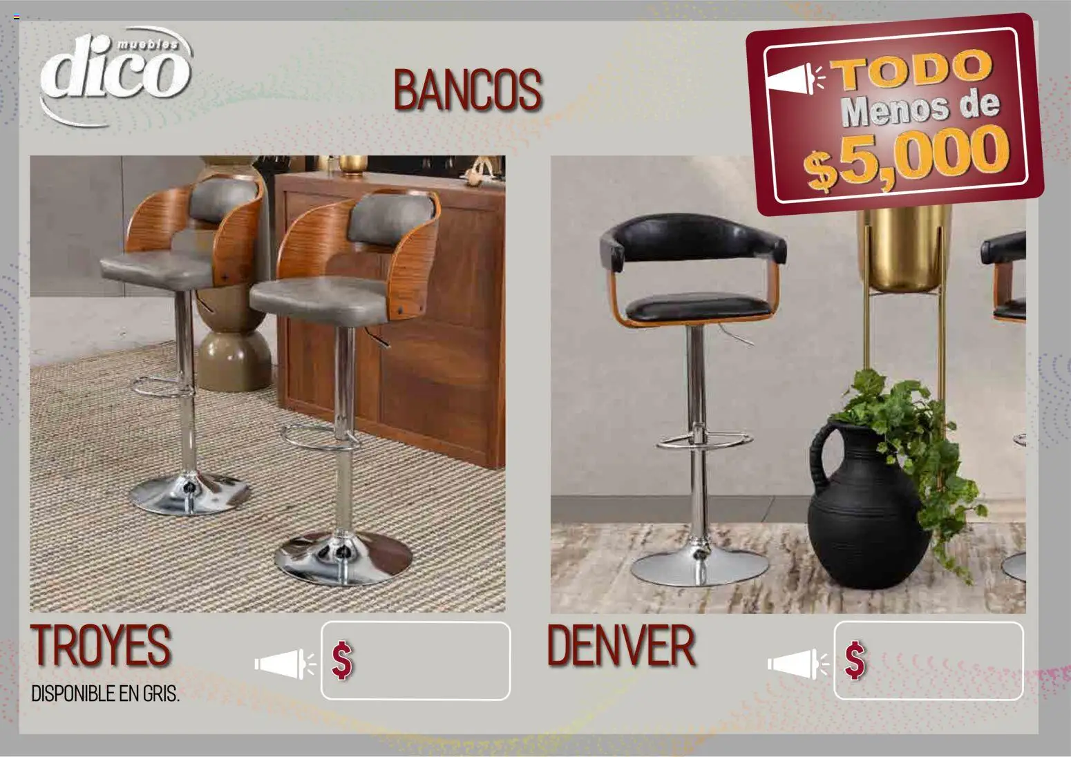 Vista previa las ofertas de la tienda Muebles Dico - Muebles Dico catálogo Todo menos de 5000 Pacifico desde el 09/04/2026 