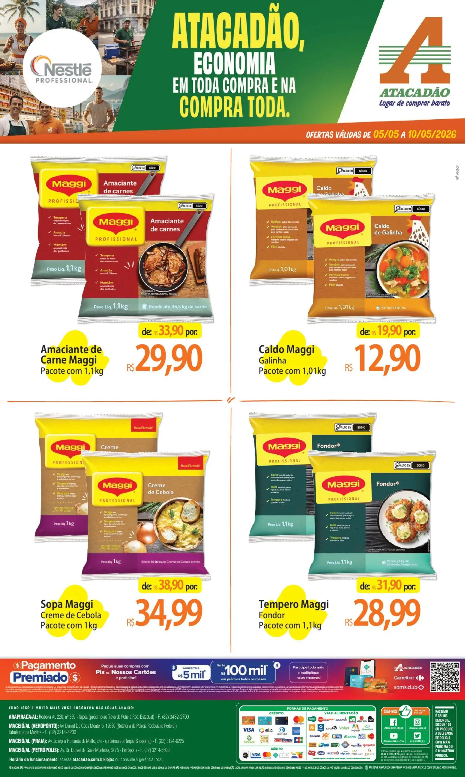 Pré-Visualização do folheto "Atacadão ofertas - AL" da loja Atacadão válido a partir de 05/05/2026 - Iphone, Base, Legumes, Aves, Chá, Creme, Amaciante, Cebola