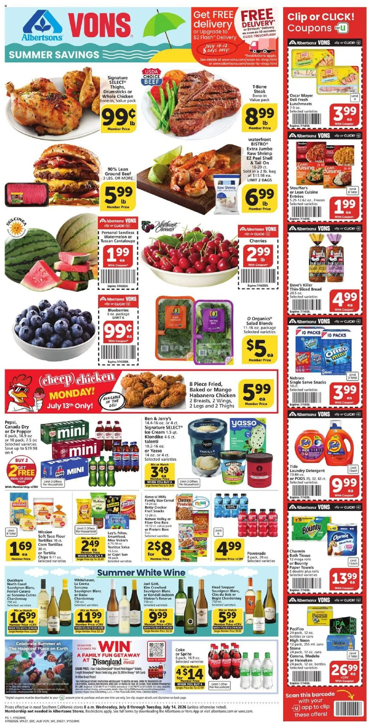 Ad Preview of Vons Vons Weekly Ad from 07/08/2026