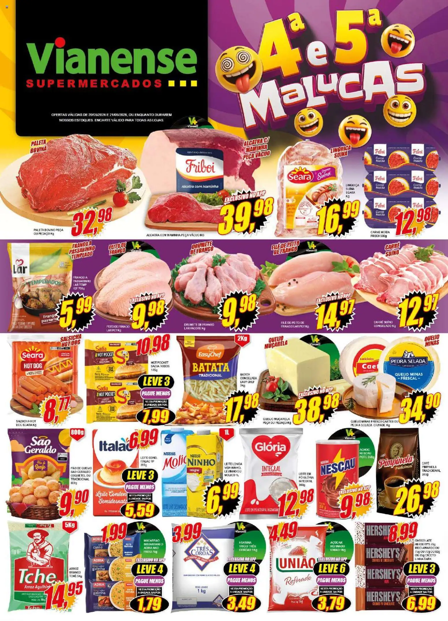Pré-Visualização do folheto "Vianense ofertas Quarta e Quinta" da loja Vianense válido a partir de 20/05/2026