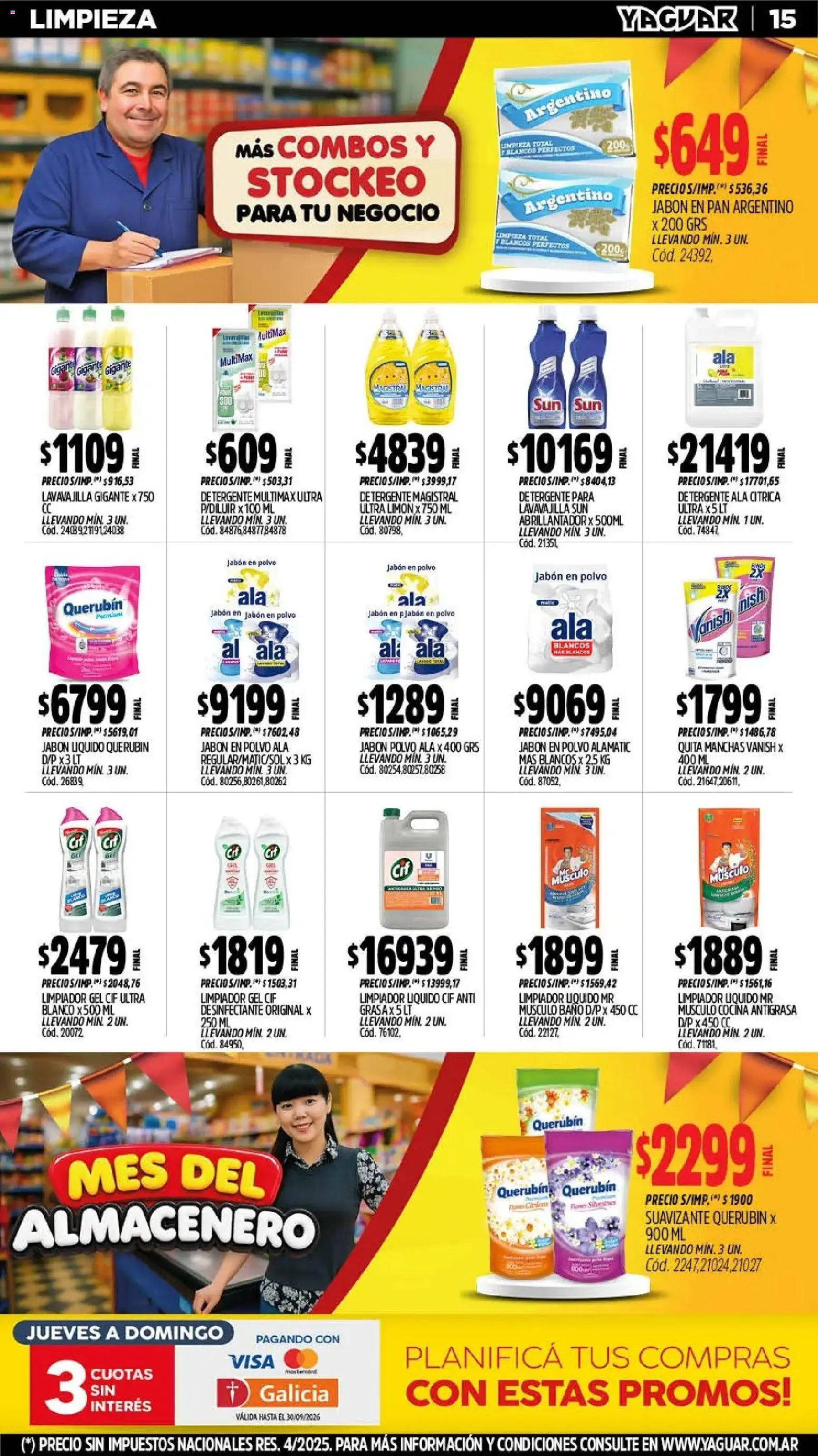 Vista previa del folleto de la tienda Yaguar válido desde el 28/09/2026 - Pan, Limón, Jabón, Jabón líquido, Detergente, Polvo, Limpiador, Antigrasa