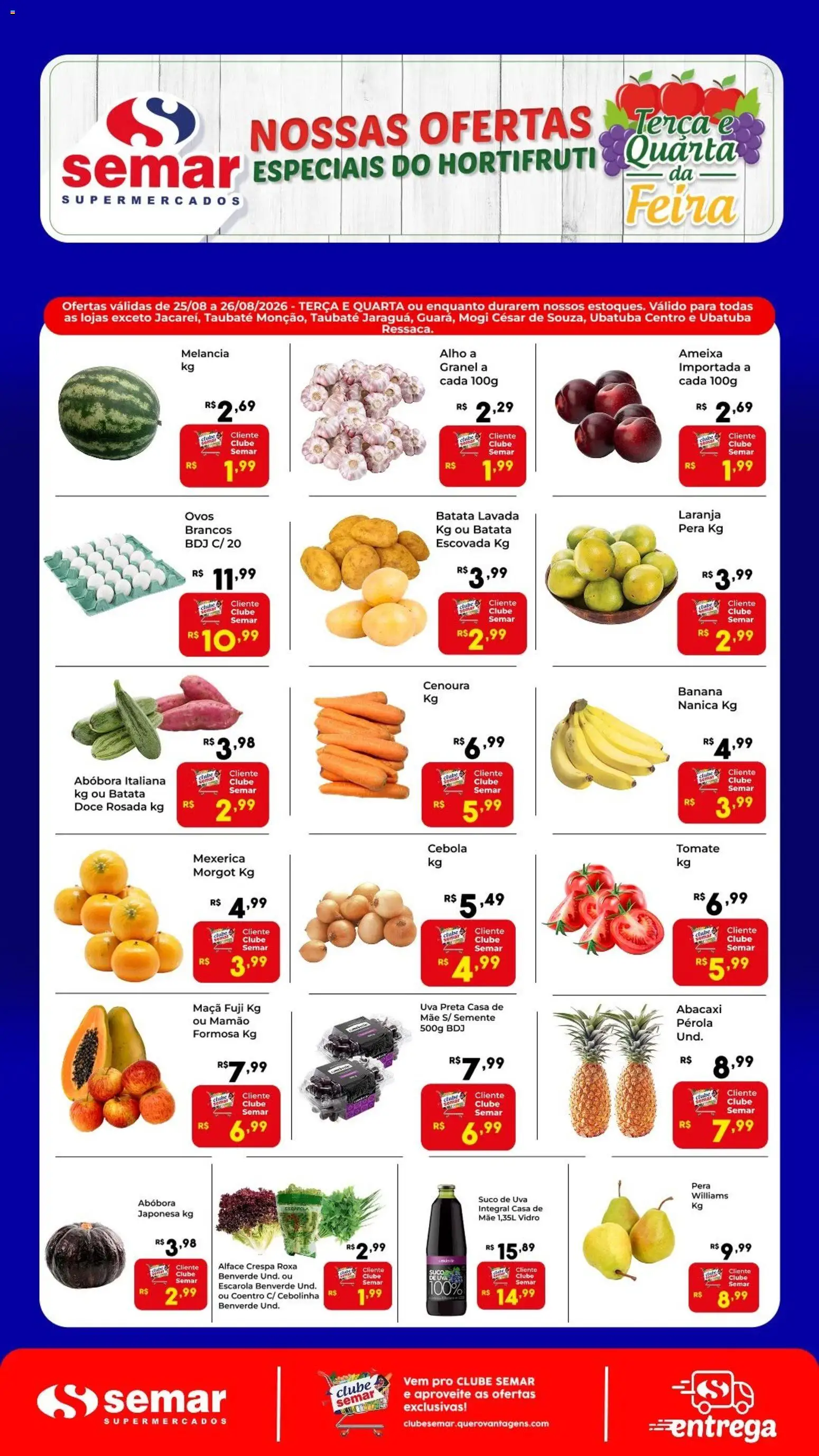 Pré-Visualização do folheto "Semar Supermercado ofertas Terça e Quarta da Feira" da loja Semar Supermercado válido a partir de 25/08/2026
