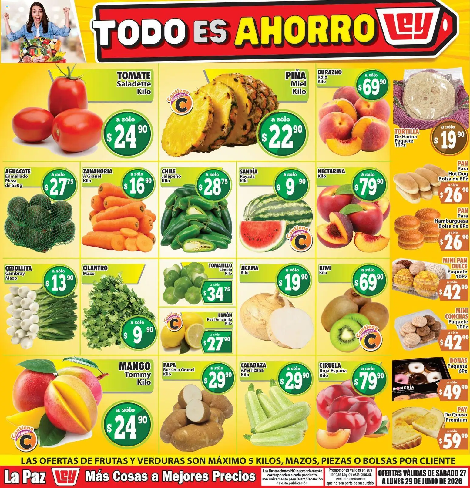 Vista previa las ofertas de la tienda Casa Ley - Casa Ley folleto Las ofertas de frutas y verdunas desde el 27/06/2026 