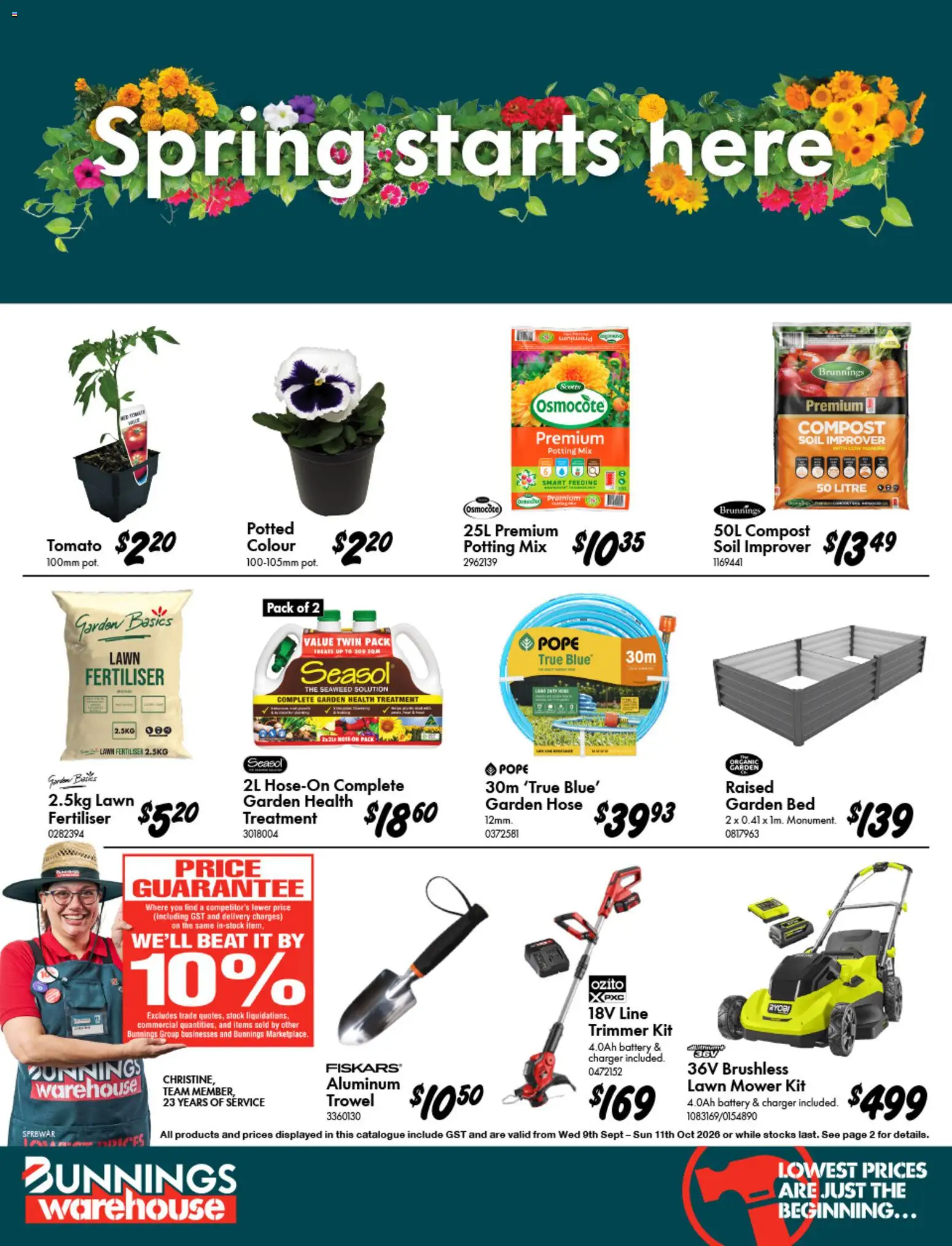 Preview of catalogue Bunnings catalogue from shop Bunnings Warehouse valid 09/09/2026