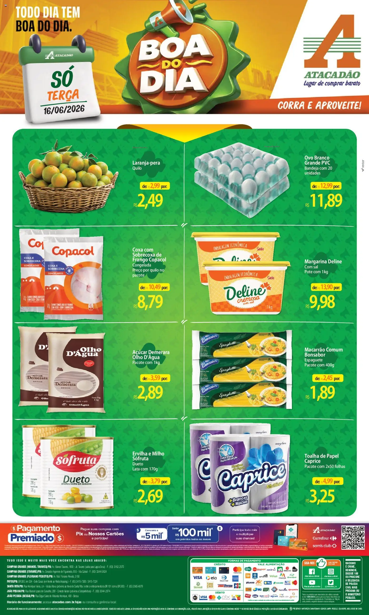 Pré-Visualização do folheto "Atacadão ofertas - PB" da loja Atacadão válido a partir de 16/06/2026