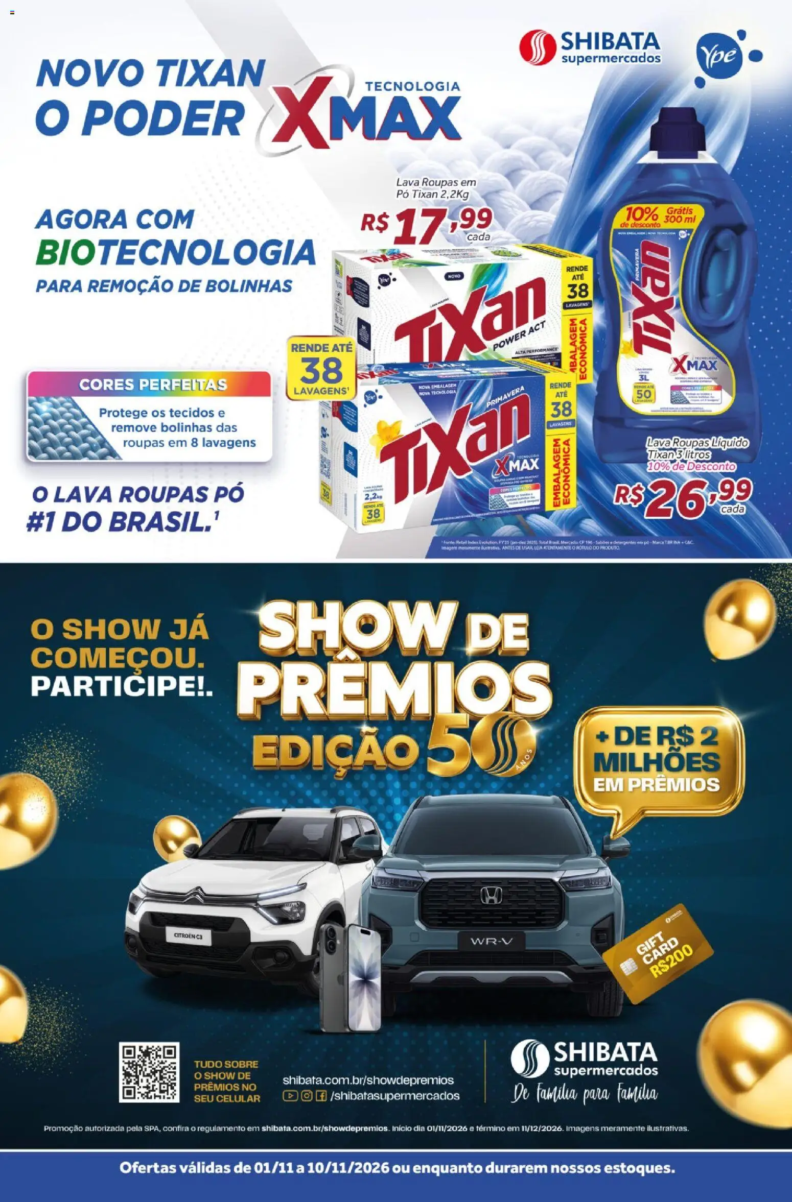 Pré-Visualização do folheto "Shibata ofertas Ypê" da loja Shibata válido a partir de 01/11/2026