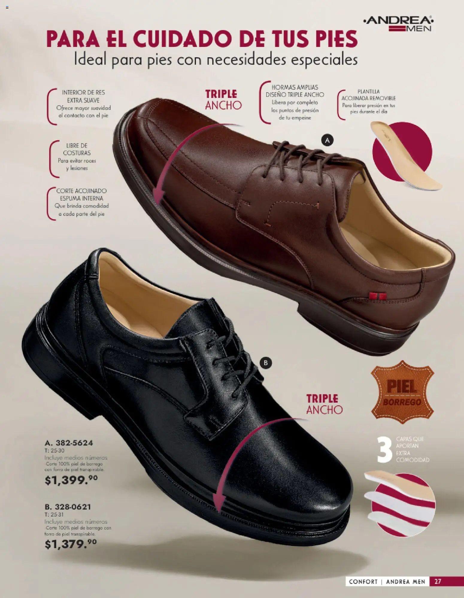 Vista previa las ofertas de la tienda Andrea - Catálogo Calzado Caballero desde el 25/01/2026 - Res, Espuma