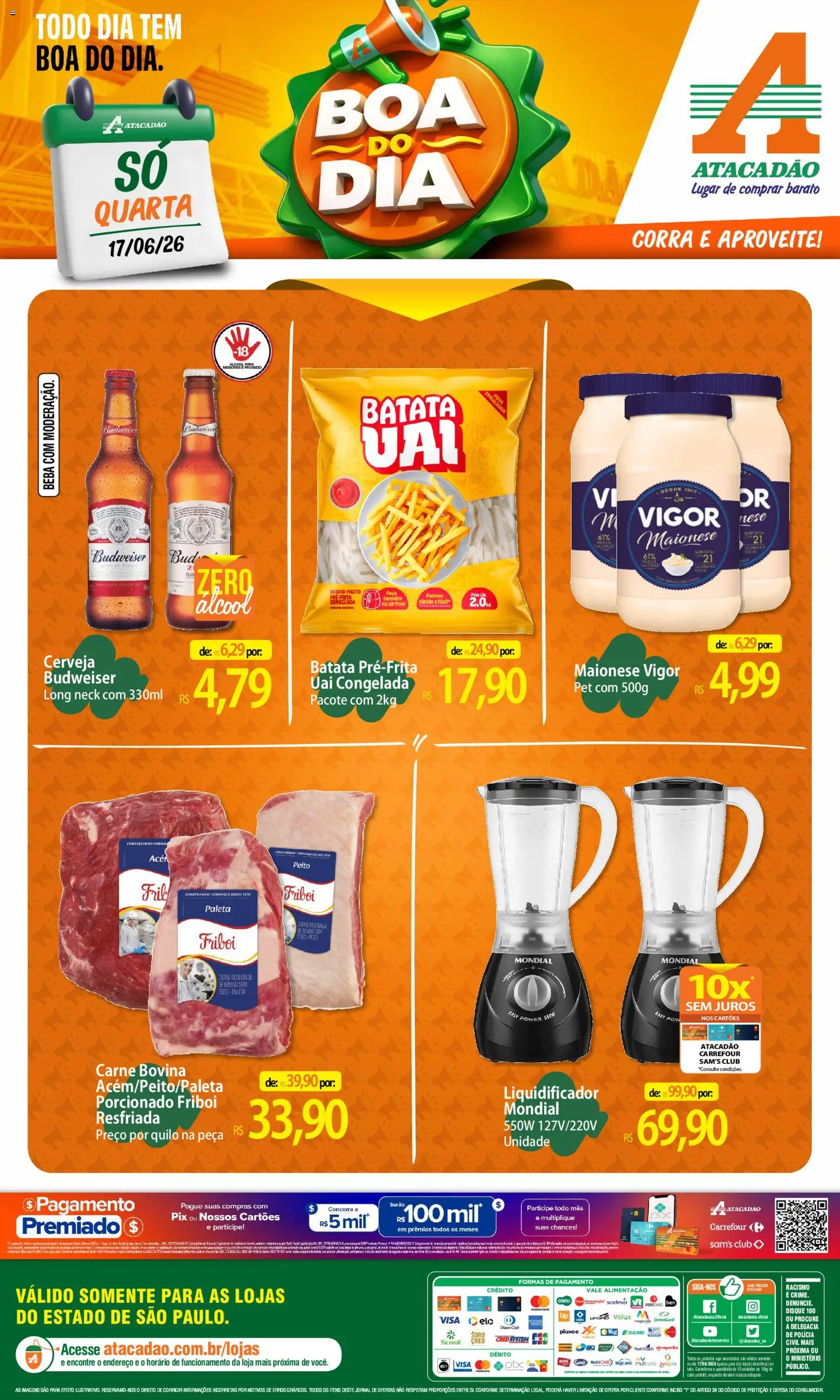 Pré-Visualização do folheto "Atacadão ofertas - SP" da loja Atacadão válido a partir de 17/06/2026