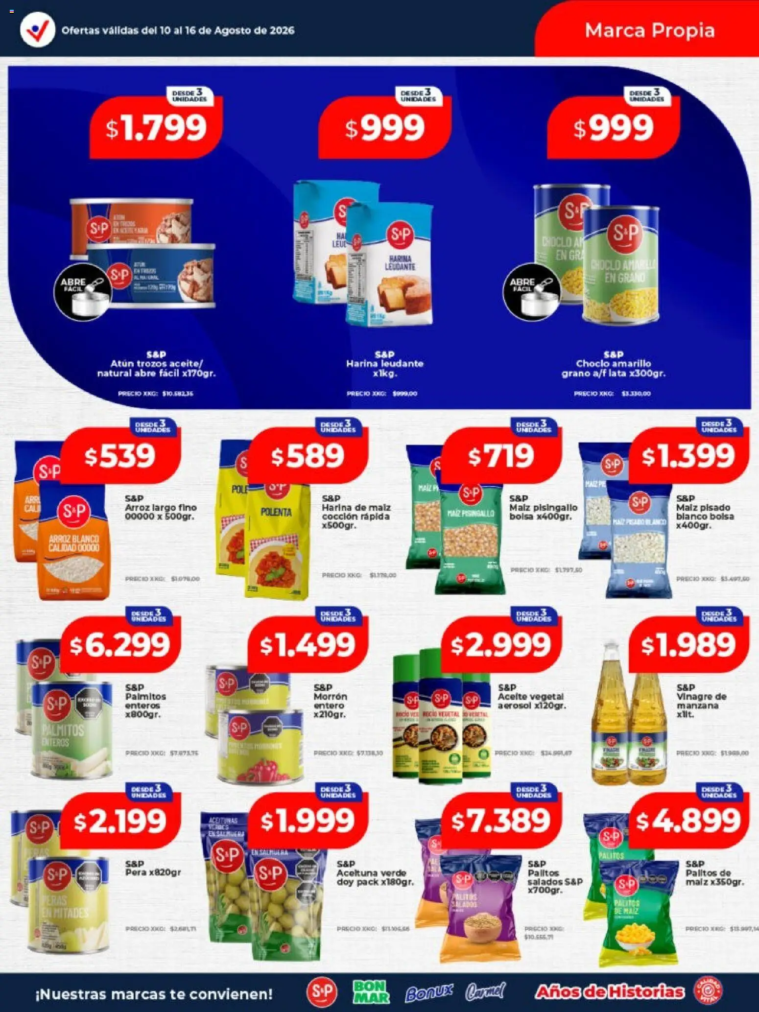 Vista previa del folleto de la tienda Vital válido desde el 10/08/2026 - Manzana, Aceite, Polenta, Palmitos, Pera, Maiz, Atún, Morrón
