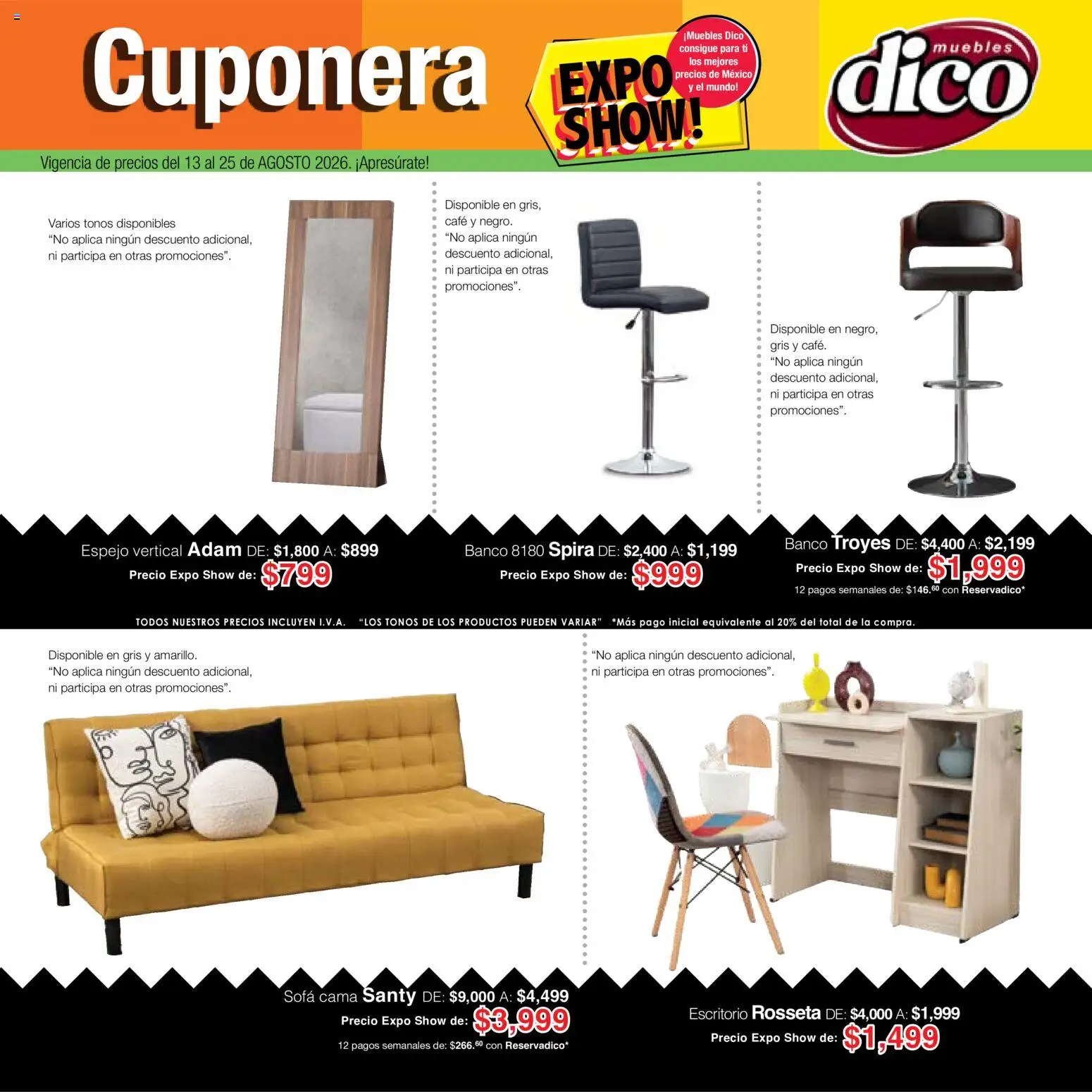 Vista previa las ofertas de la tienda Muebles Dico - Muebles Dico catálogo Expo Show desde el 13/08/2026 