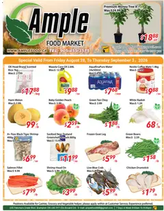 Un aperçu du dépliant Ample Food Market weekly flyer / circulaire du magasin Ample Food Market est valide à partir 28 août 2026