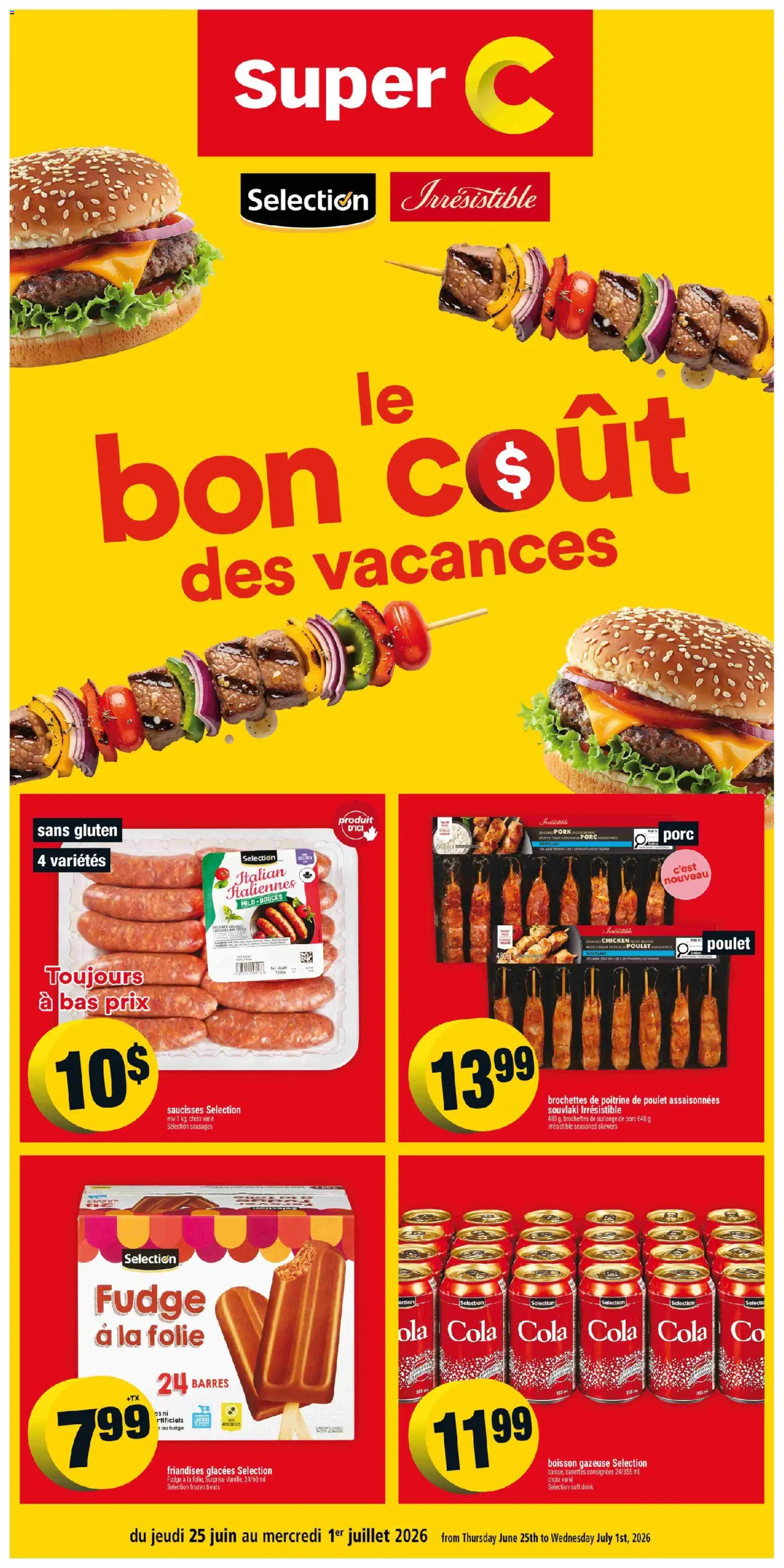 Preview of leaflet Super C circulaire - Le bon coût des vacances from shop Super C is valid from Jun 25, 2026