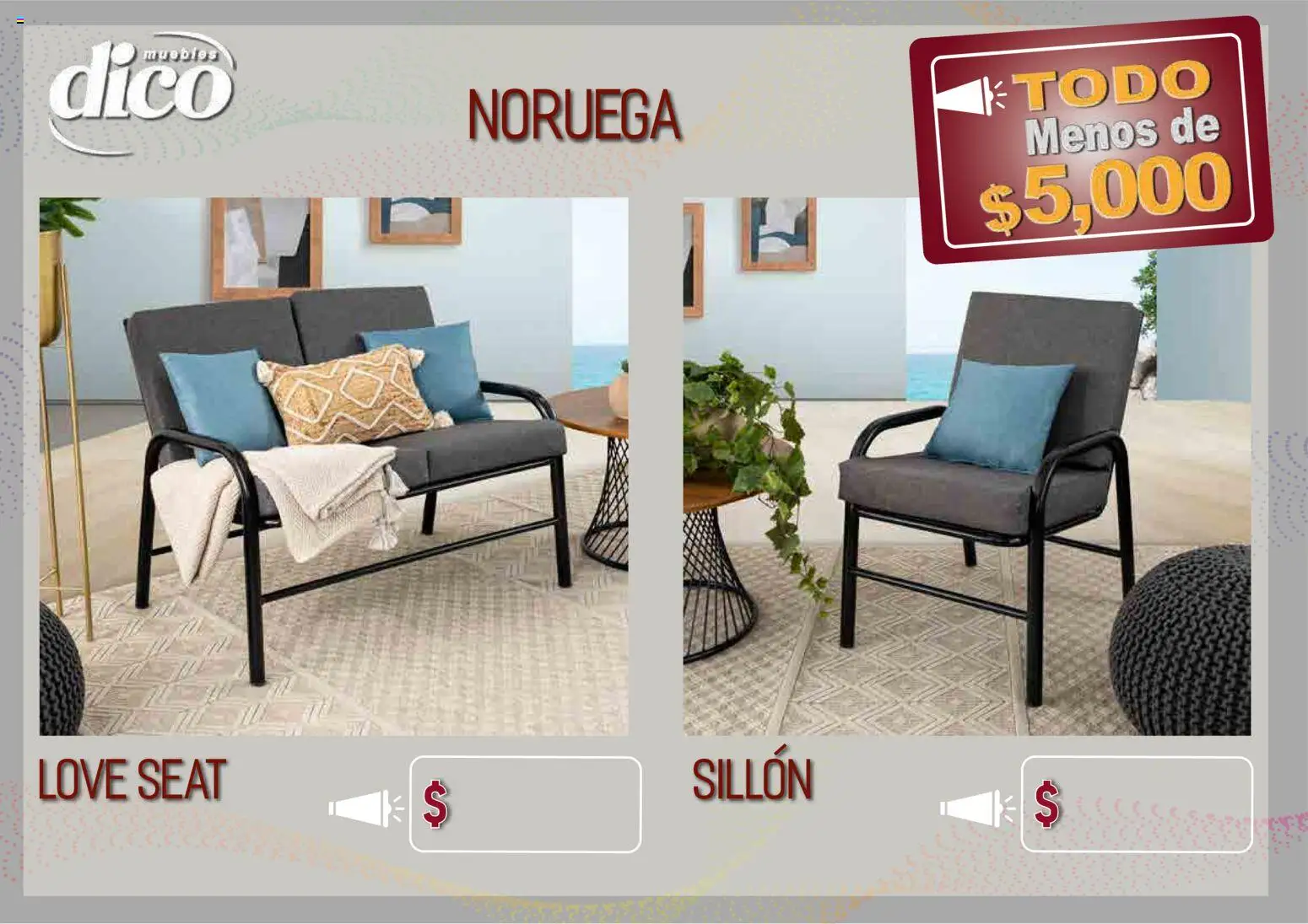 Vista previa las ofertas de la tienda Muebles Dico - Muebles Dico catálogo Todo menos de 5000 Pacifico desde el 09/04/2026 