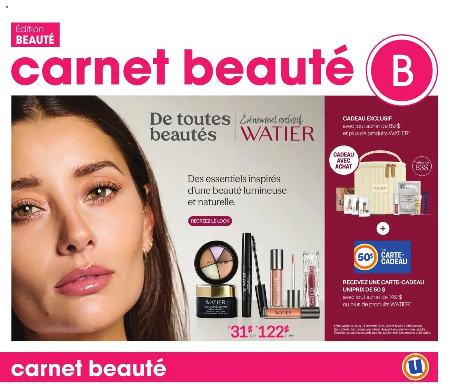 Preview of leaflet Uniprix - Carnet beauté from shop Uniprix is valid from Oct 08, 2026