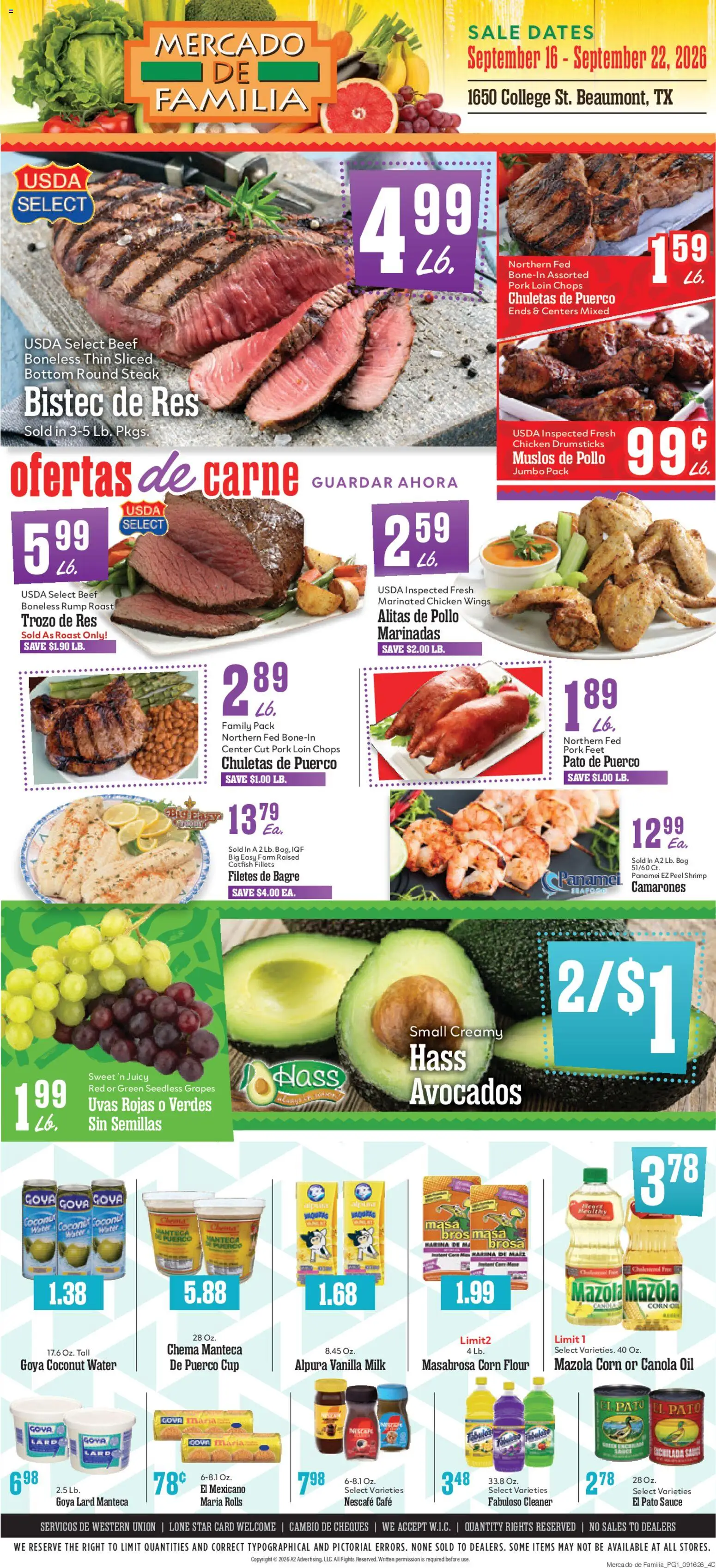 Ad Preview of Market Basket Market Basket Mercado de Familia Weekly Ad from 09/16/2026