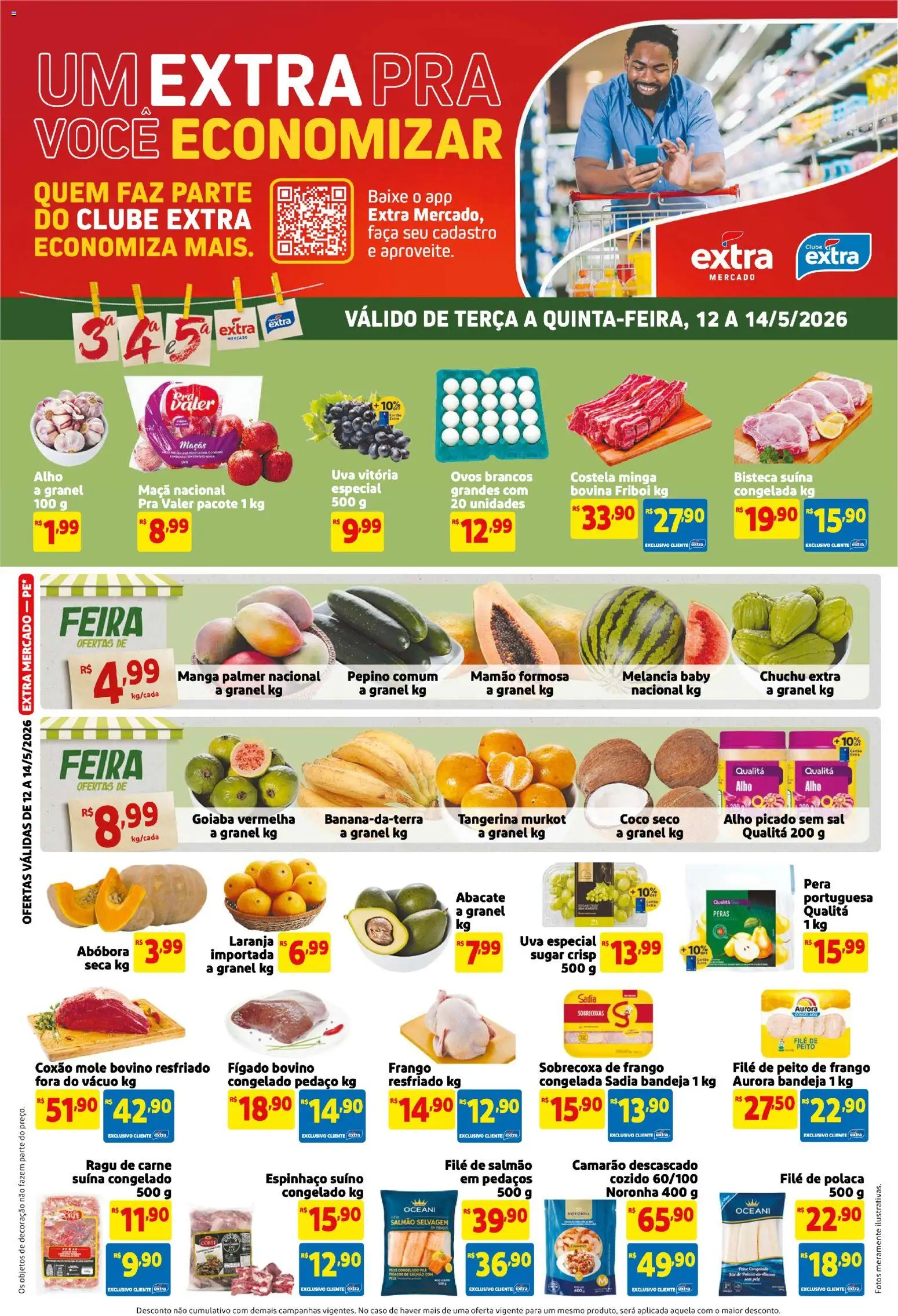 Pré-Visualização do folheto "Extra ofertas de Mercado Terça e Quinta" da loja Extra válido a partir de 12/05/2026