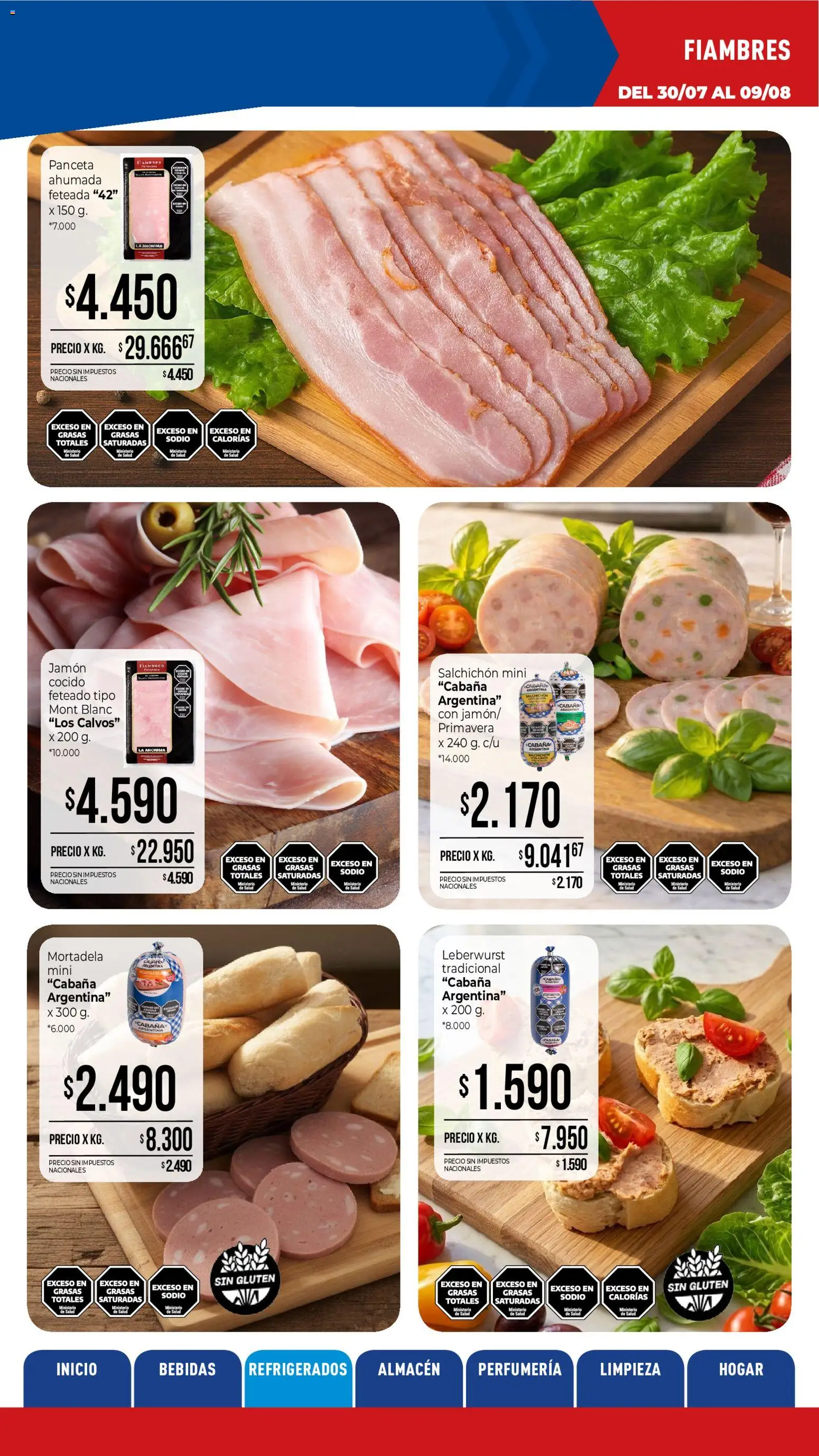 Vista previa del folleto de la tienda La Anonima válido desde el 30/07/2026 - Bebidas, Mortadela, Panceta, Jamón
