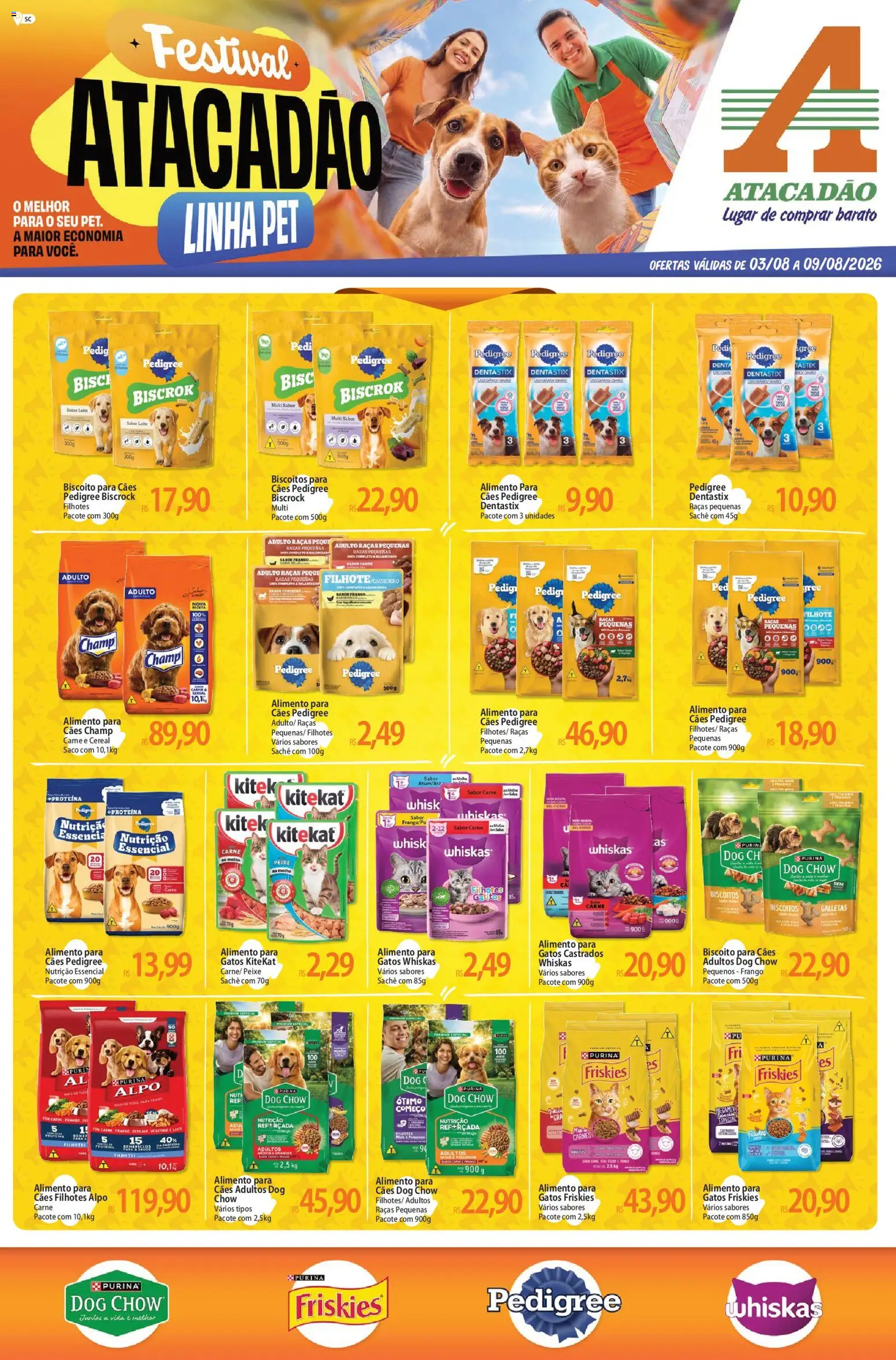 Pré-Visualização do folheto "Atacadão ofertas - SC" da loja Atacadão válido a partir de 03/08/2026 - Peixe, Biscoito, Carne, Biscoitos, Frango, Proteína