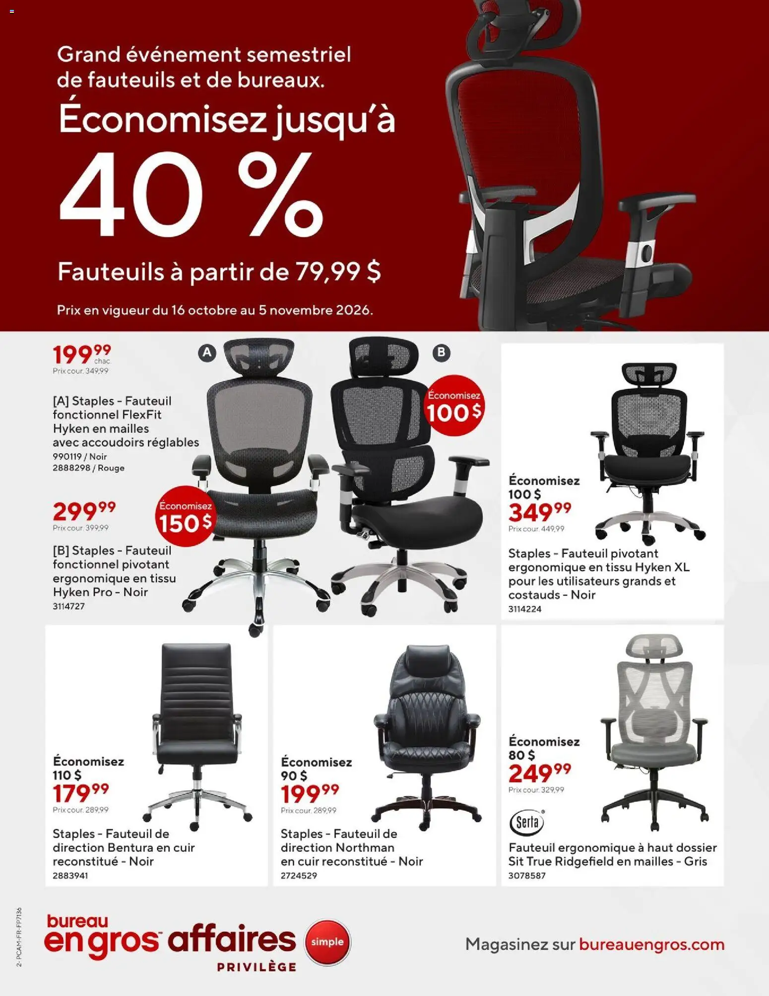 Preview of leaflet Staples circulaire - Entreprises from shop Staples is valid from Oct 16, 2026