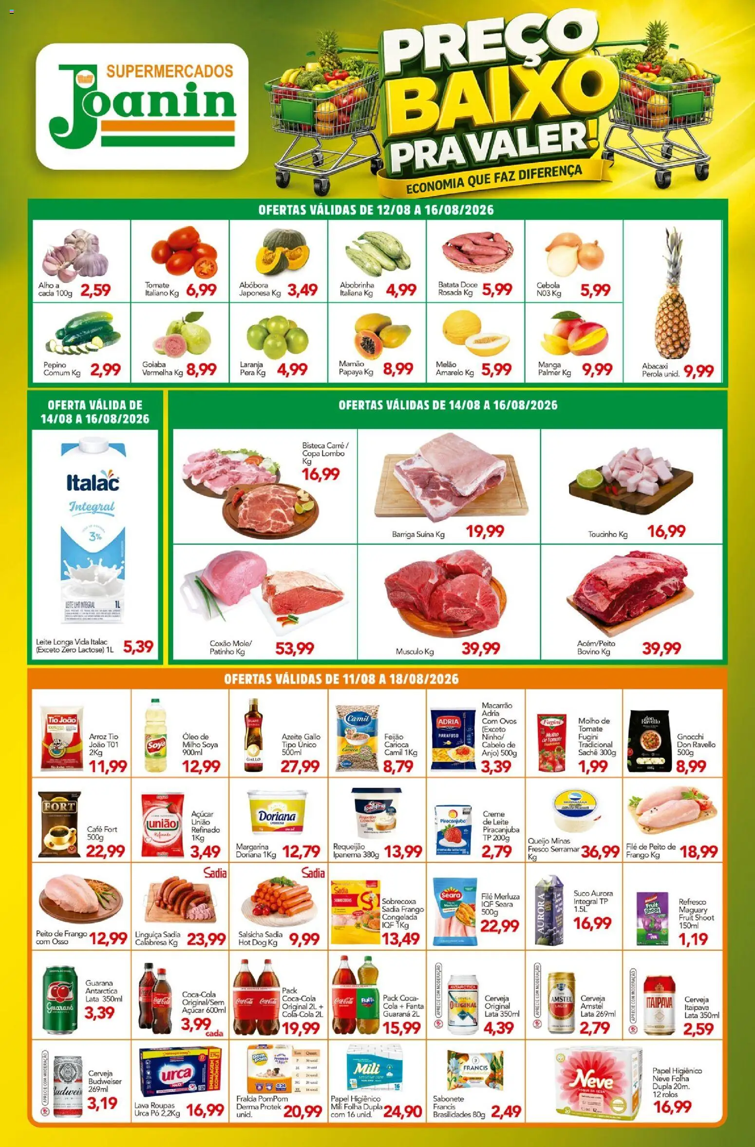 Pré-Visualização do folheto "Supermercados Joanin - Ofertas da semana" da loja Supermercados Joanin válido a partir de 11/08/2026