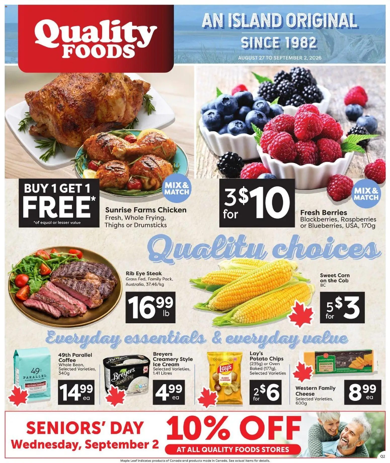 Preview of leaflet Quality Foods weekly flyer / circulaire from shop Quality Foods is valid from Aug 27, 2026