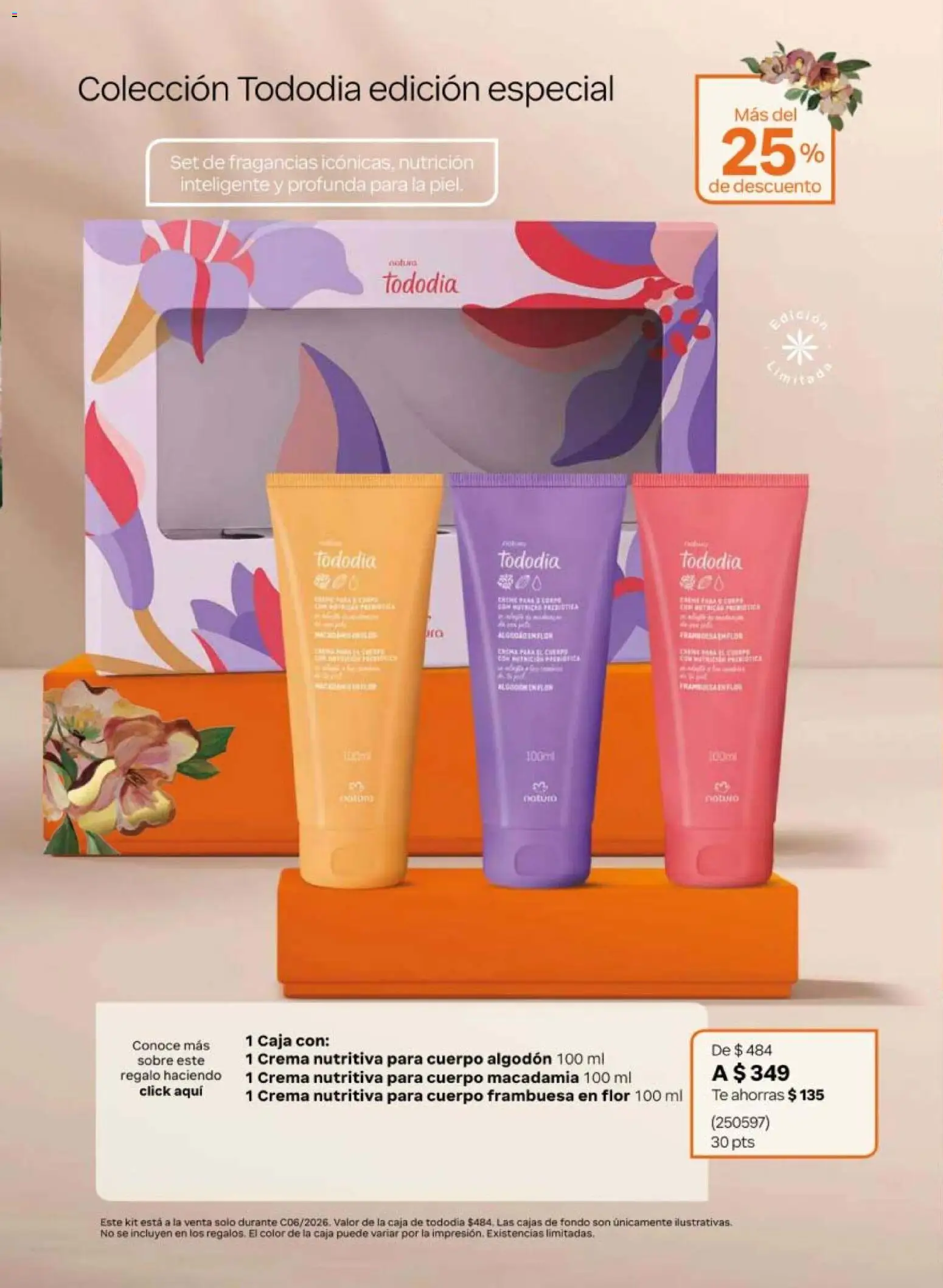 Vista previa las ofertas de la tienda Natura - Natura campaña 6 2026 desde el 02/04/2026 - Té, Crema, Caja, Sobre, Algodón