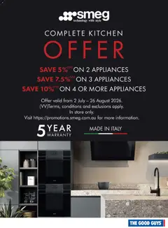 Preview of catalogue The Good Guys Smeg from shop The Good Guys valid 30/07/2026