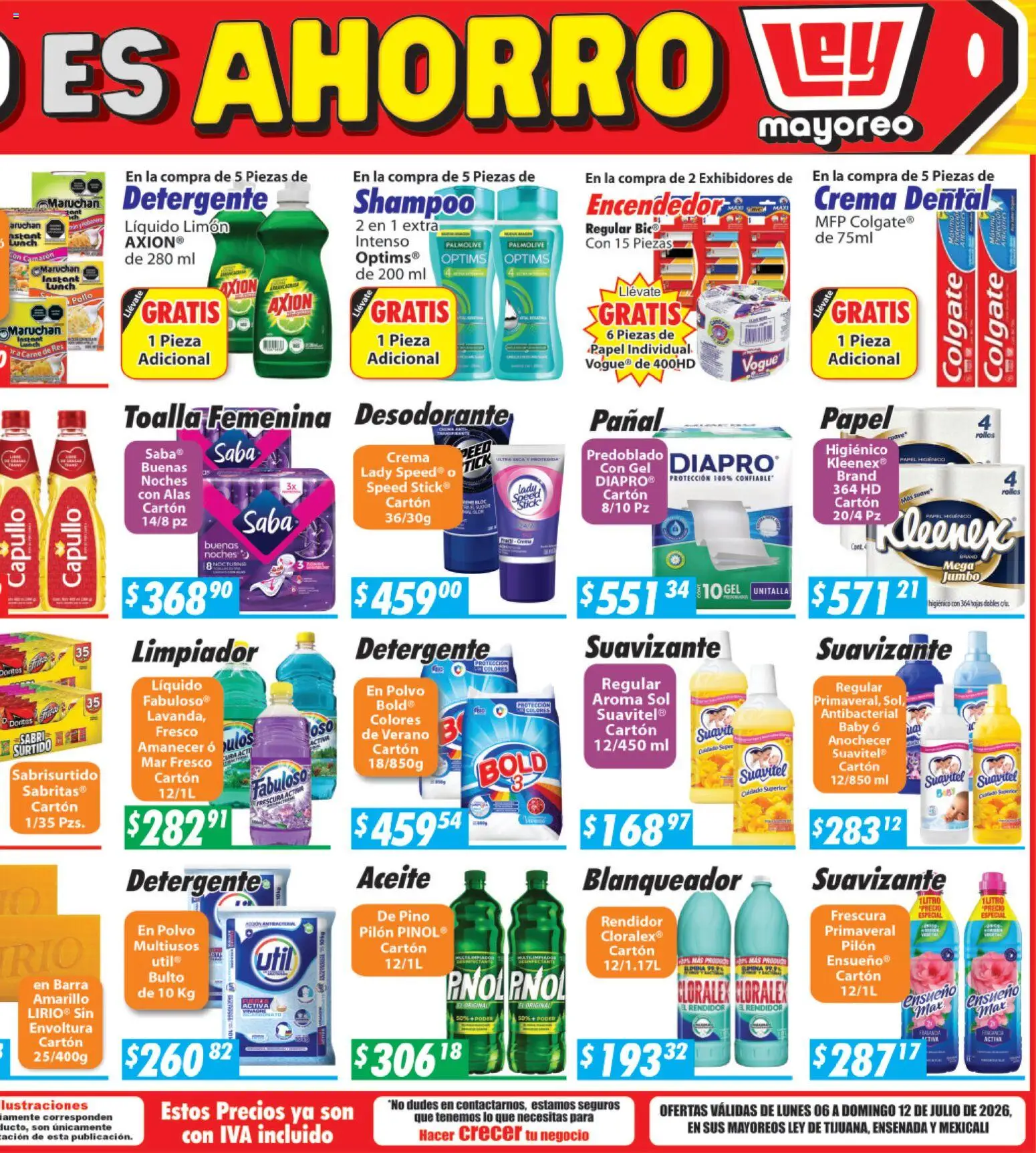 Vista previa las ofertas de la tienda Casa Ley - Casa Ley folleto Frontera desde el 06/07/2026 - Shampoo, Limón, Desodorante, Toalla, Carne de res, Polvo, Limpiador, Suavizante