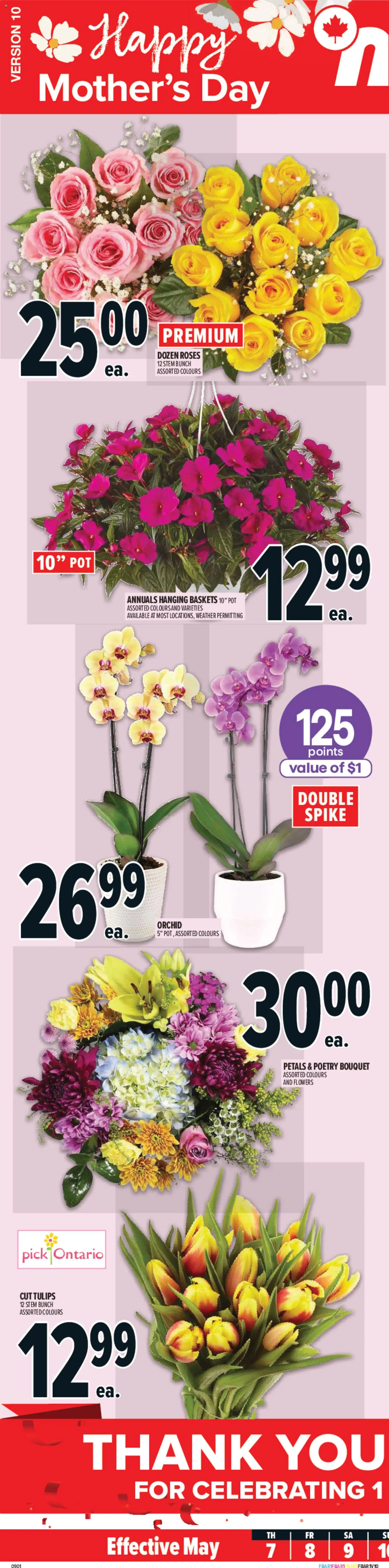 Preview of leaflet Metro weekly flyer - Montréal from shop Metro is valid from May 07, 2026 - Flowers, Tulips, Orchid