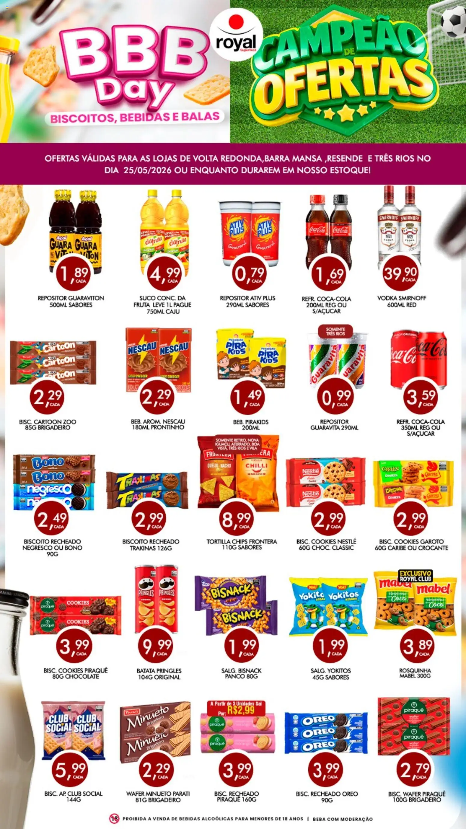 Pré-Visualização do folheto "Royal Supermercados ofertas BBB Day" da loja Royal Supermercados válido a partir de 25/05/2026
