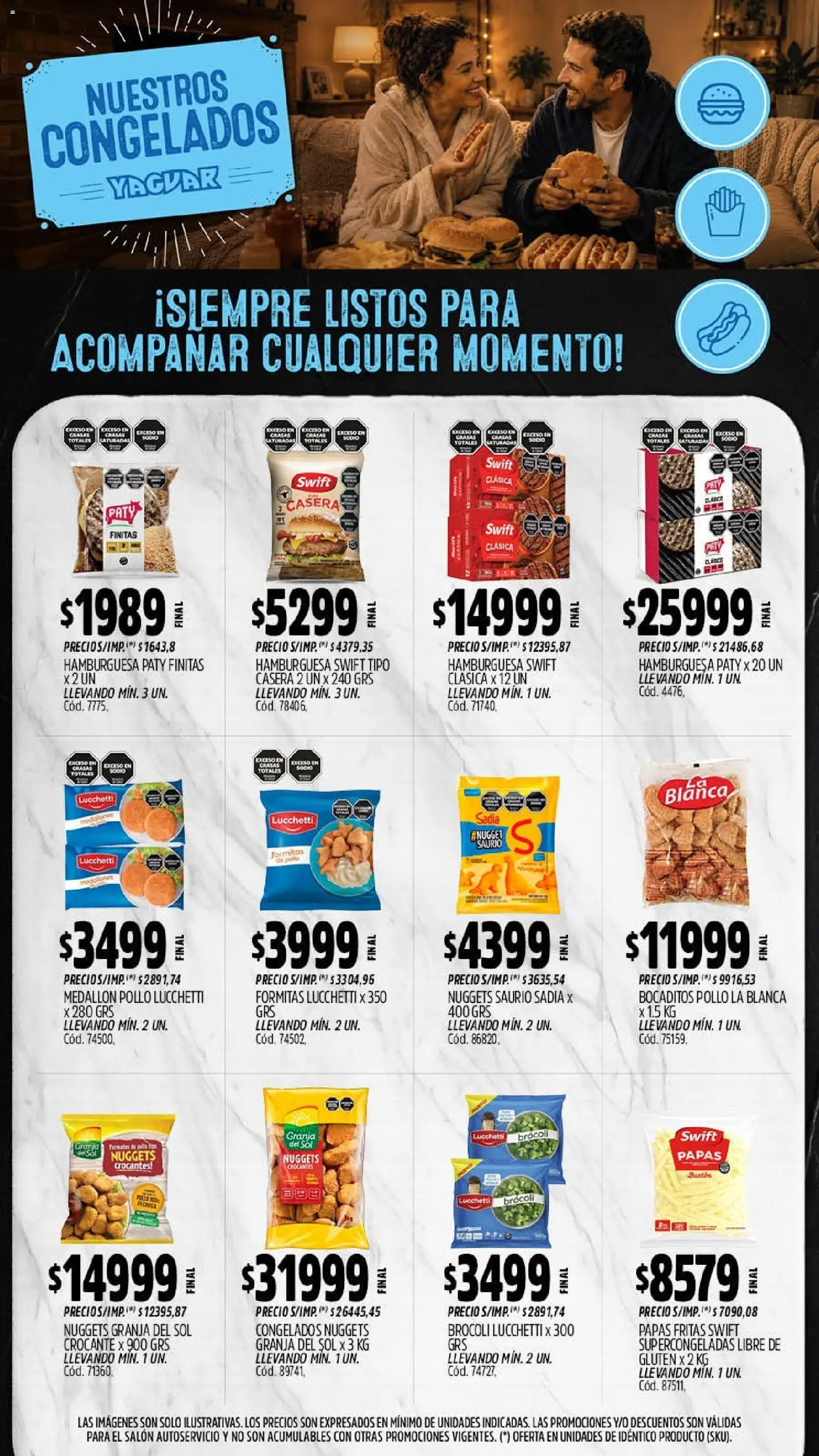 Vista previa del folleto de la tienda Yaguar válido desde el 14/09/2026 - Hamburguesa, Papas, Pollo, Papas fritas, Brocoli