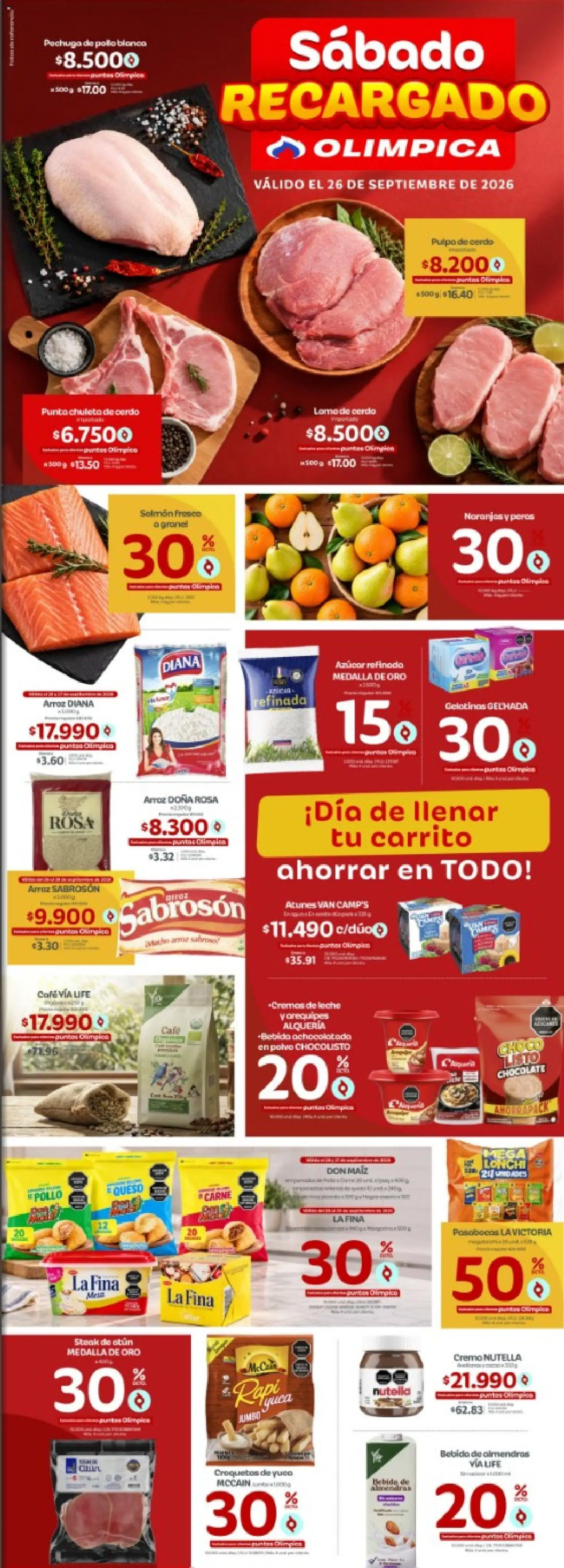  Vista previa del prospecto Olímpica catálog Sábado recargado del almacen Olímpica válida del 26/09/2026 al 26/09/2026