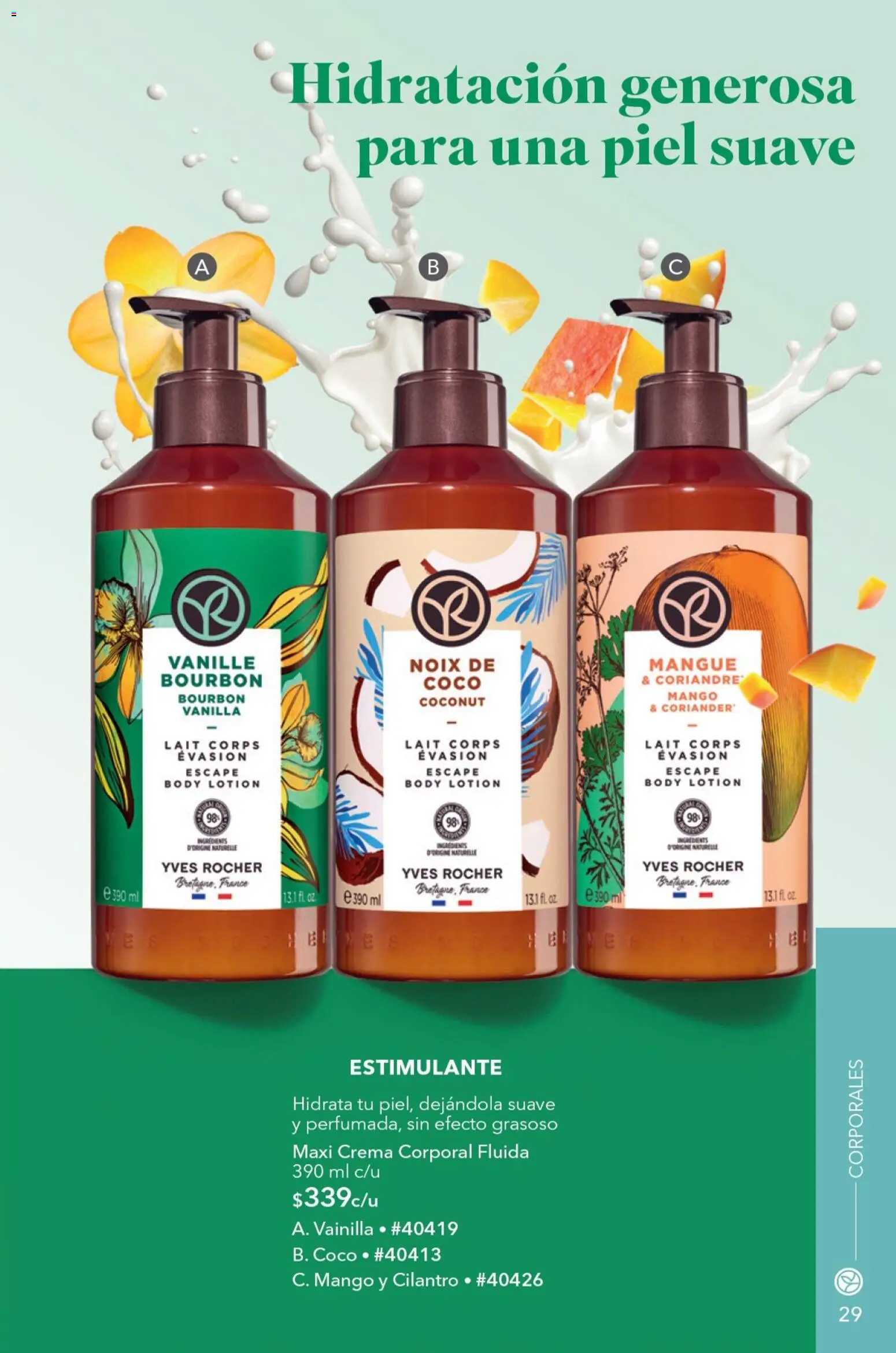 Vista previa las ofertas de la tienda Yves Rocher - Yves Rocher campaña 9 2026 desde el 23/06/2026 - Mango, Coco, Crema, Body, Vainilla, Crema corporal
