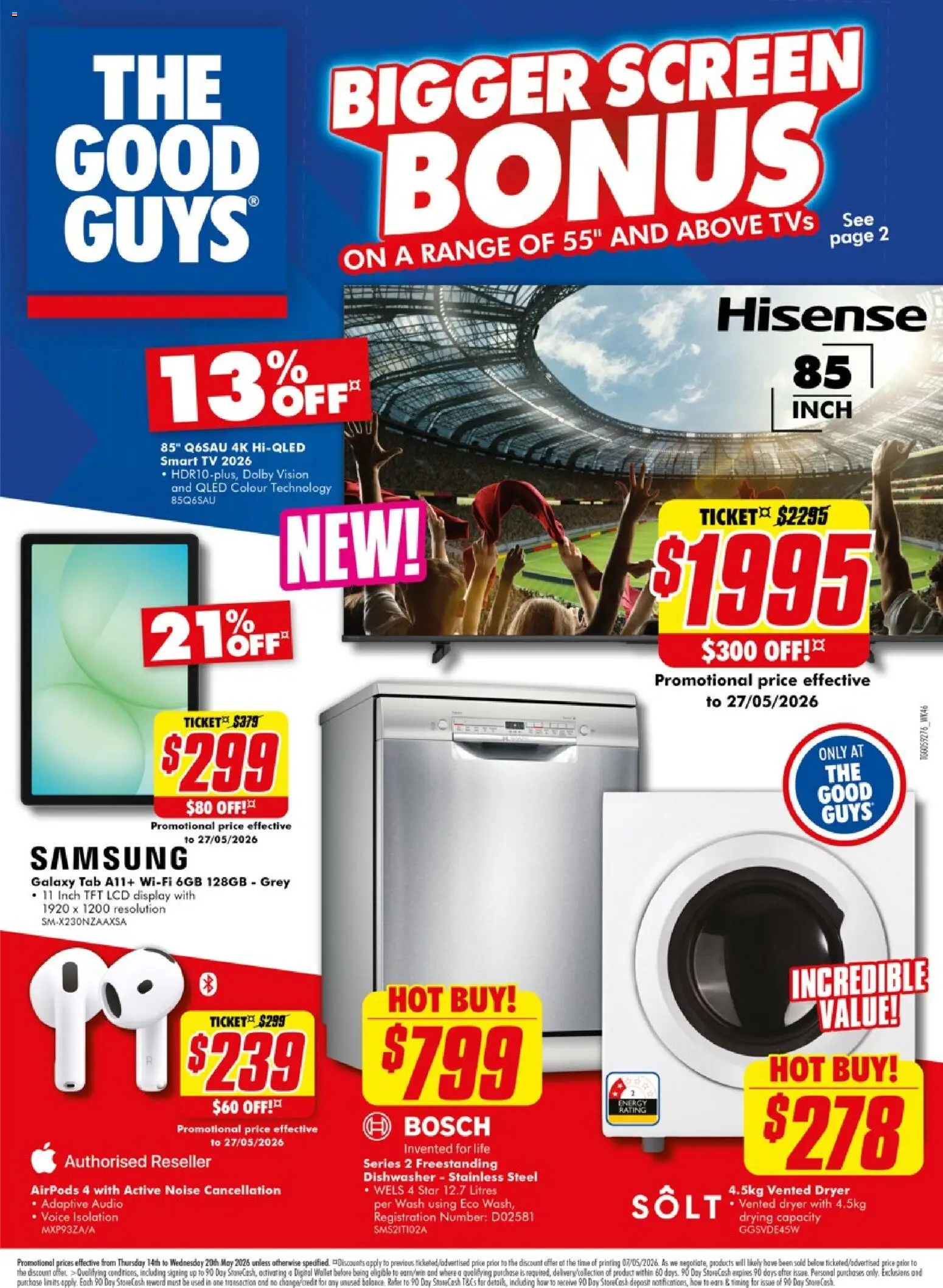 Preview of catalogue The Good Guys Bigger Screen BONUS from shop The Good Guys valid 13/05/2026