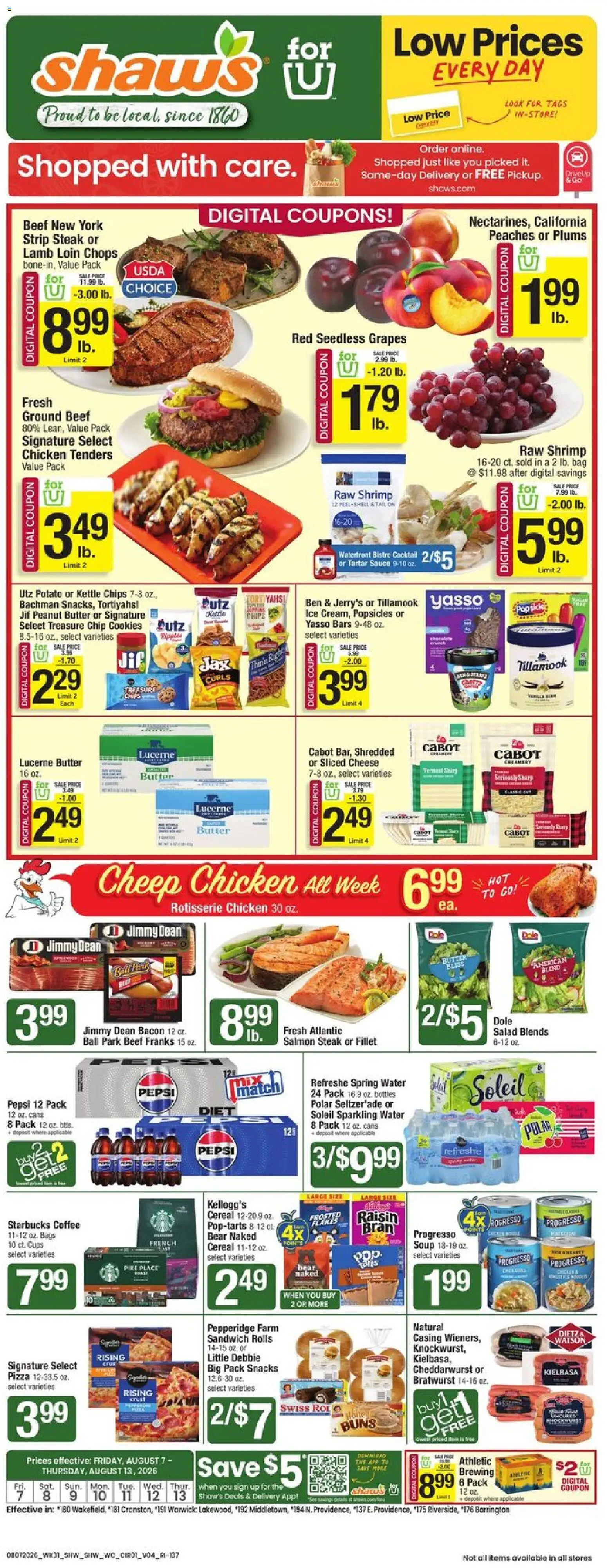 Ad Preview of Shaw's Shaw's Weekly Ad - RI from 08/07/2026
