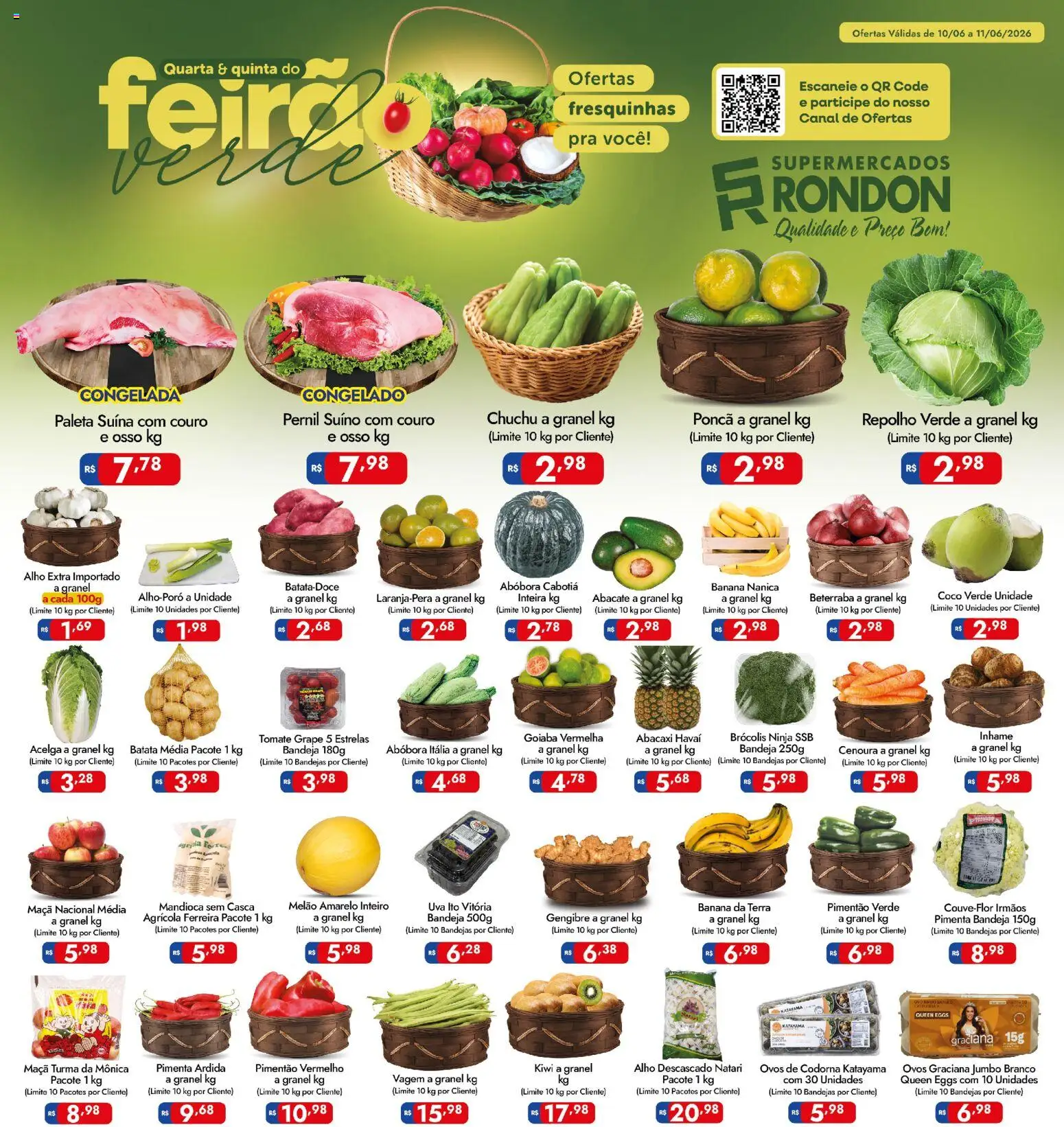 Pré-Visualização do folheto "Supermercados Rondon - Ofertas da semana" da loja Supermercados Rondon válido a partir de 10/06/2026